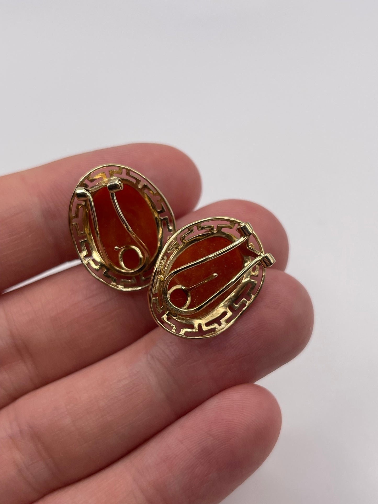 14ct gold jade earrings
