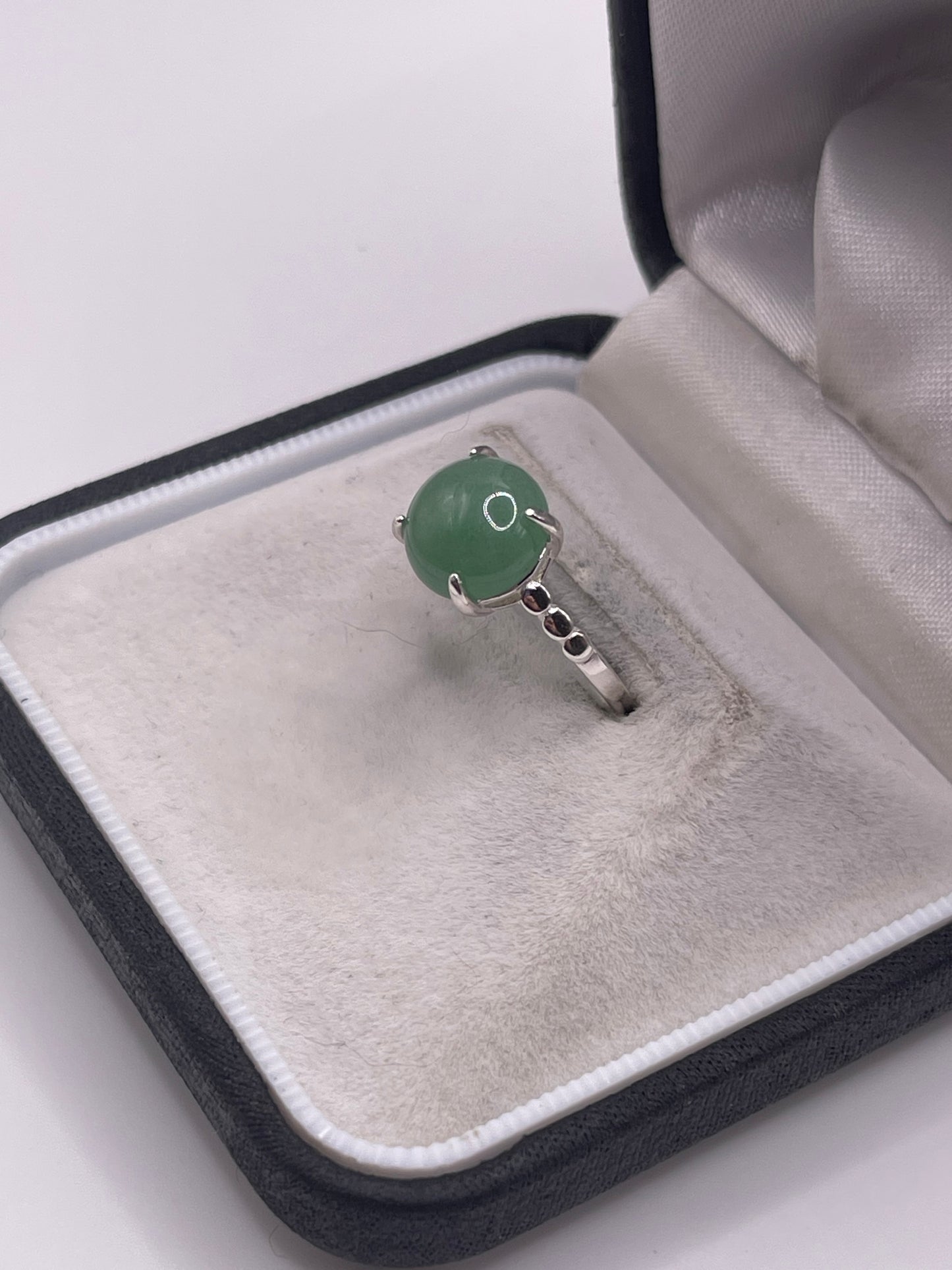 Silver gemstone ring