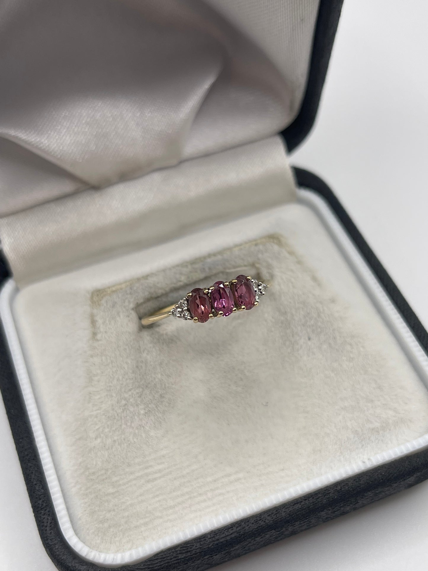 9ct gold tourmaline and diamond ring