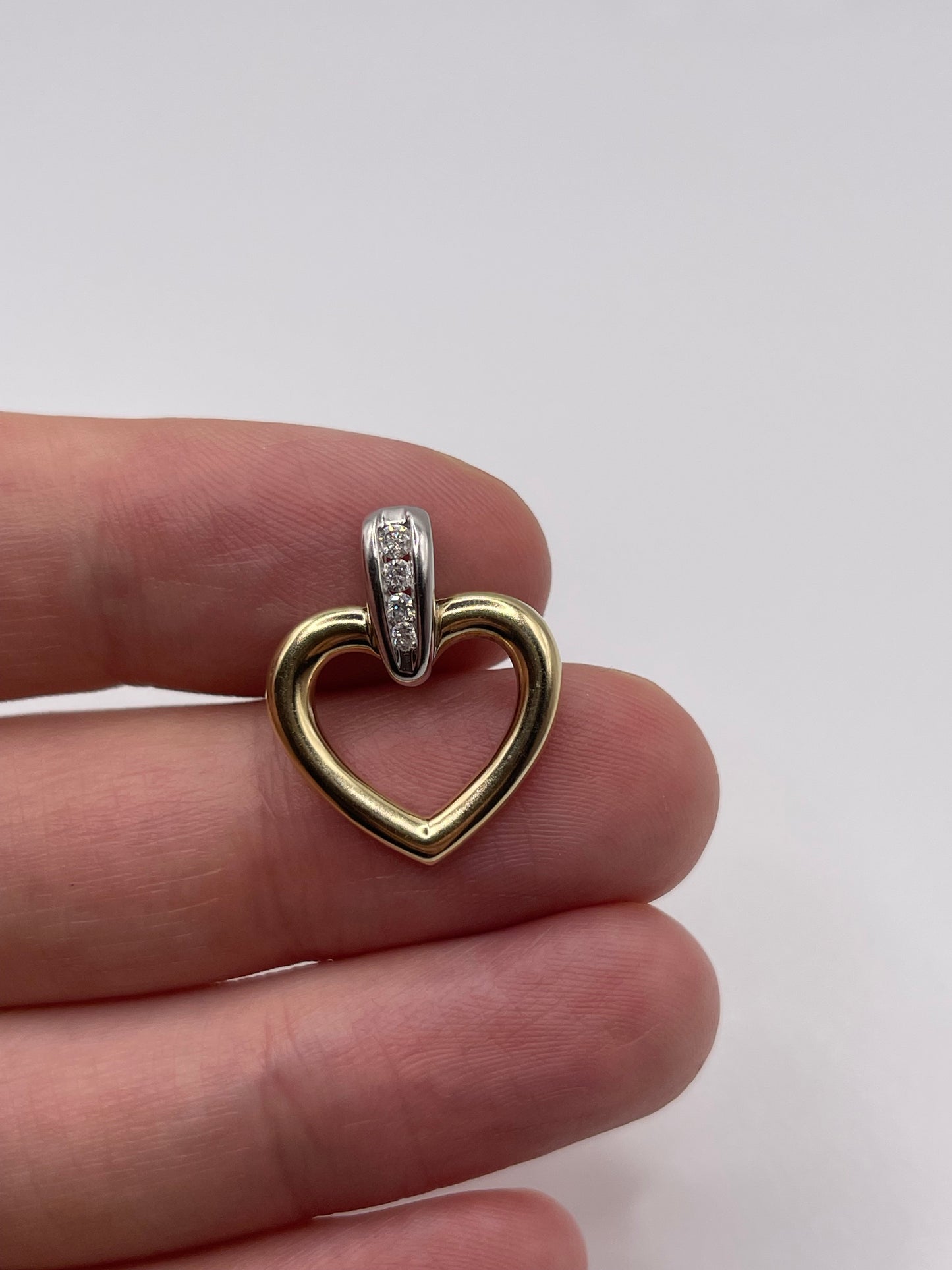 9ct two tone gold diamond pendant
