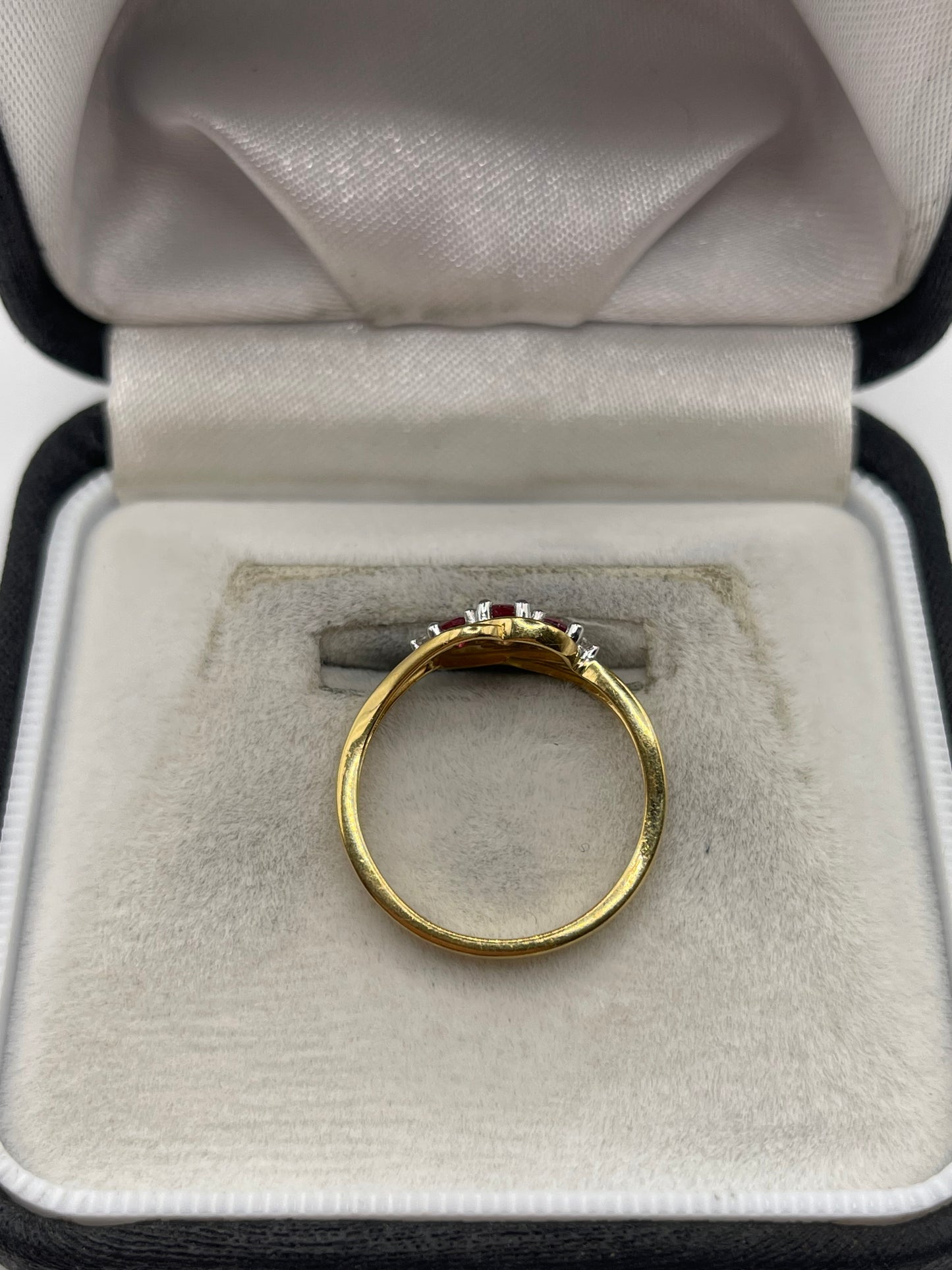9ct gold ruby and diamond ring