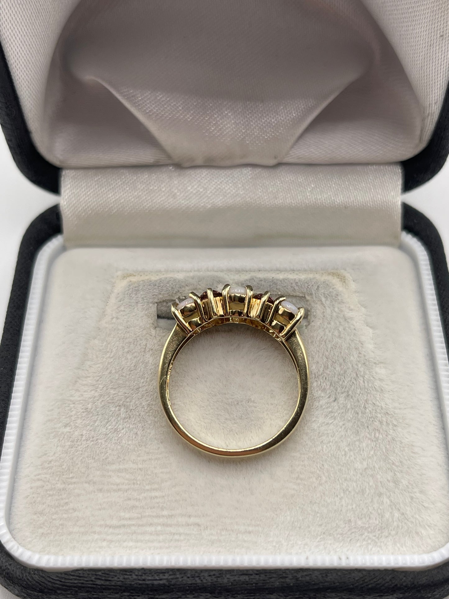 9ct gold opal and tourmaline ring