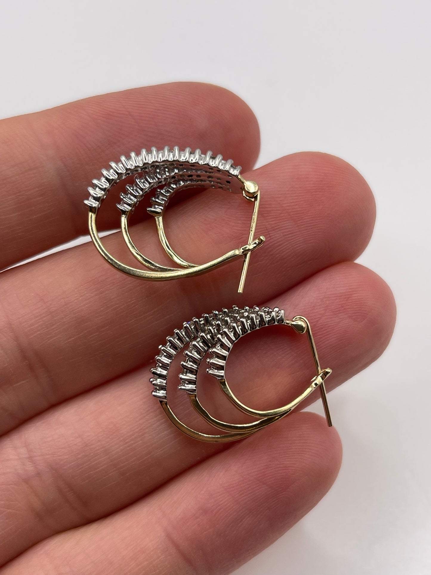 9ct gold diamond earrings