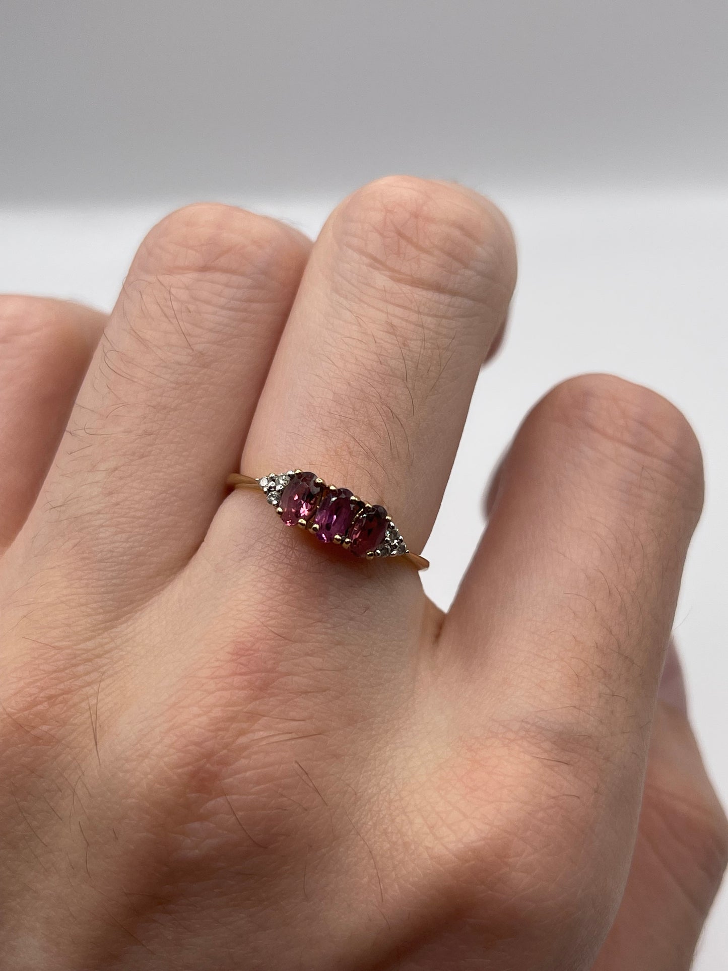 9ct gold tourmaline and diamond ring