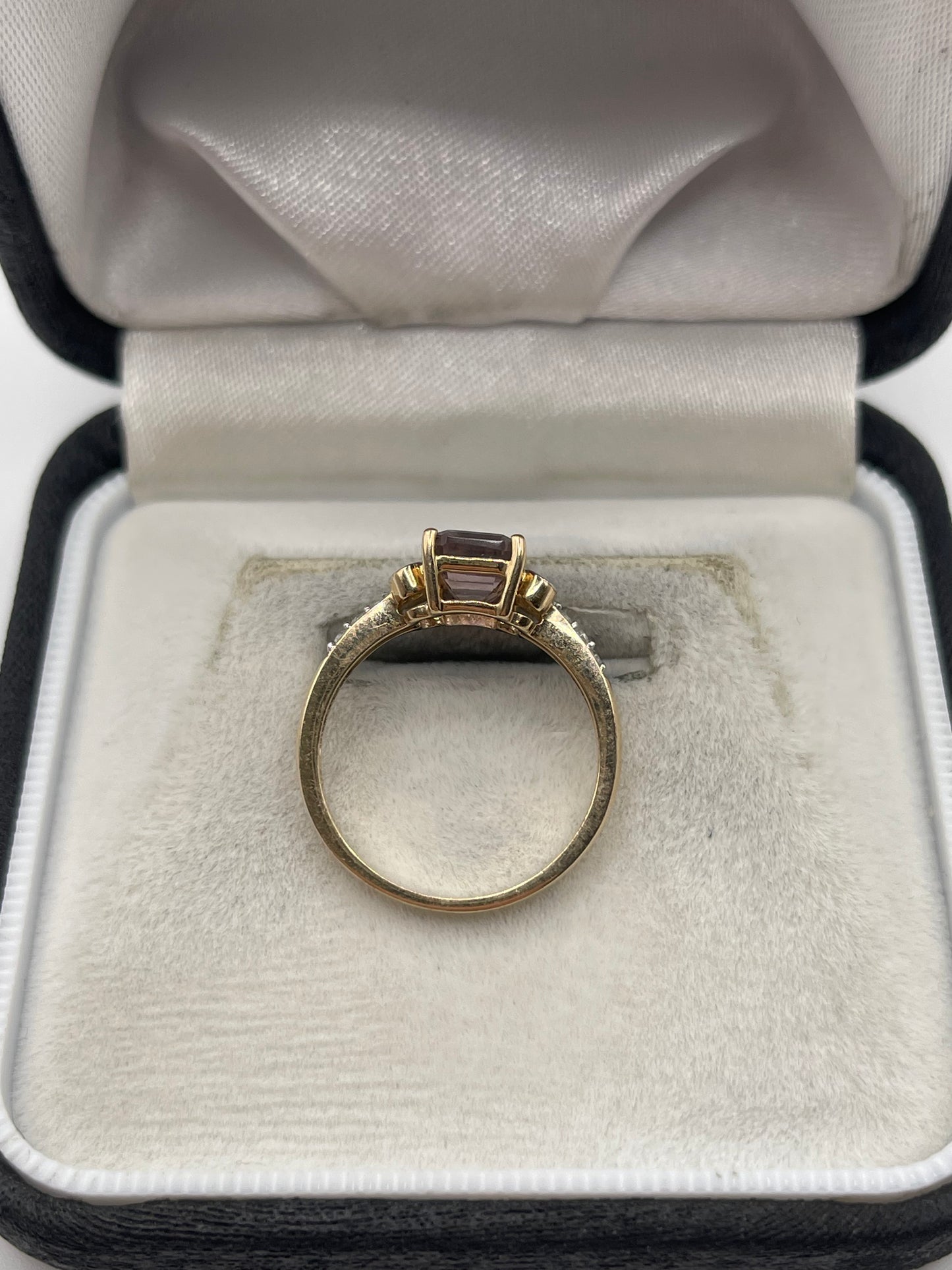 9ct gold ametrine and zircon ring