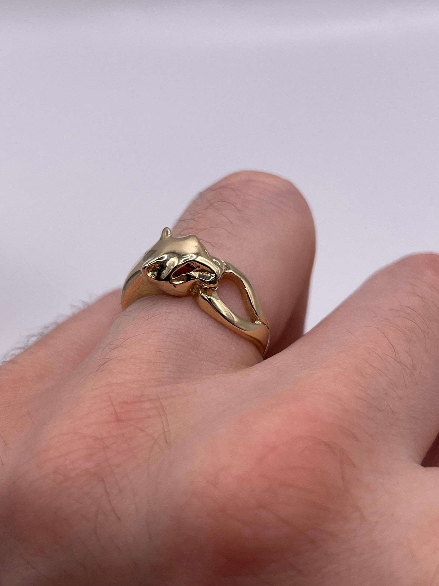 9ct gold panther ring