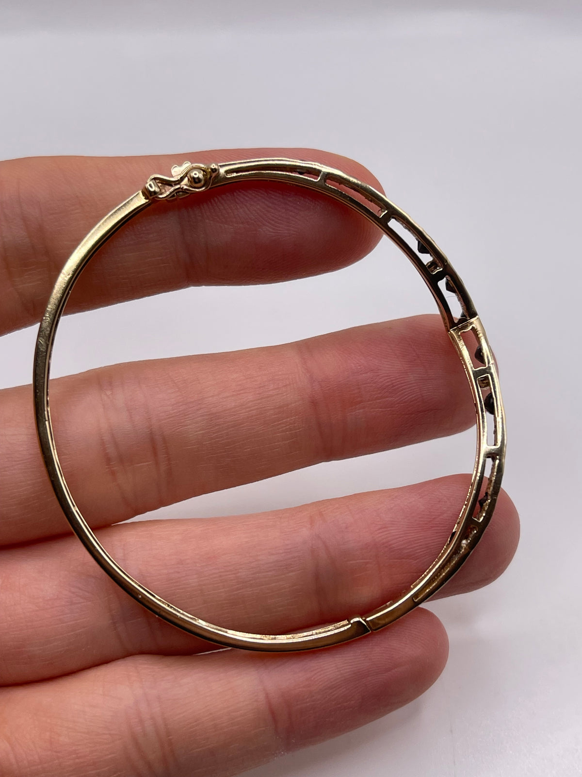9ct gold sapphire and diamond bangle