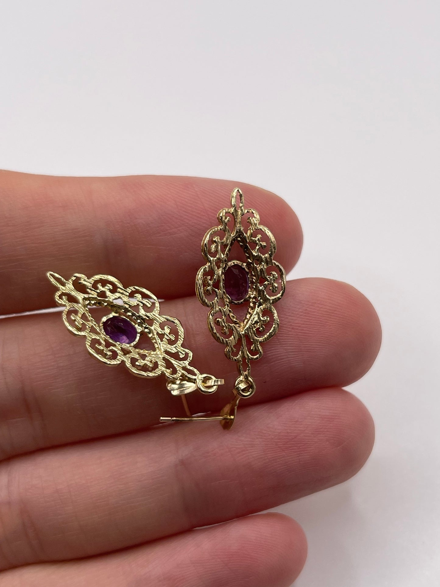 9ct gold amethyst earrings