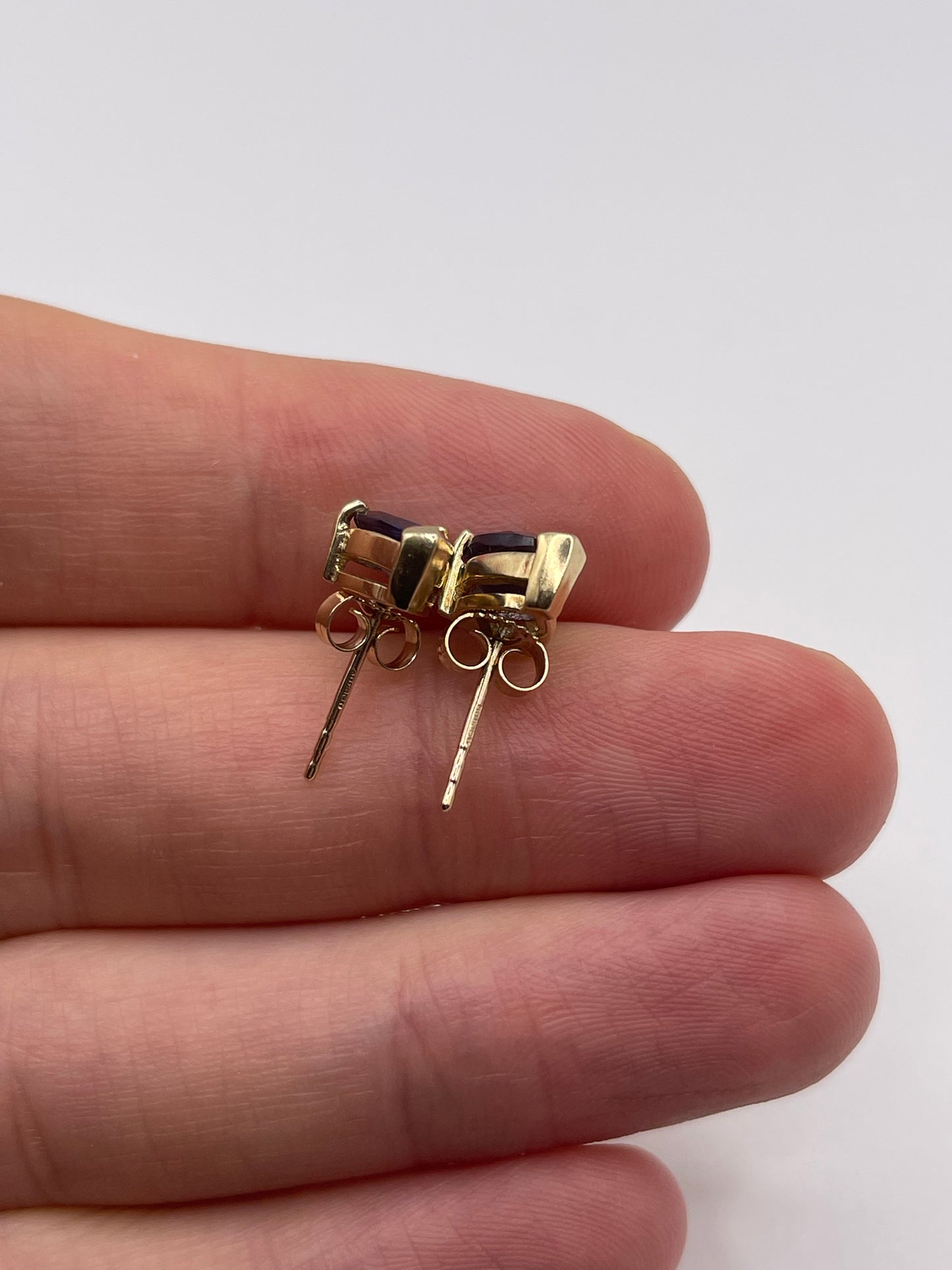 9ct gold iolite earrings