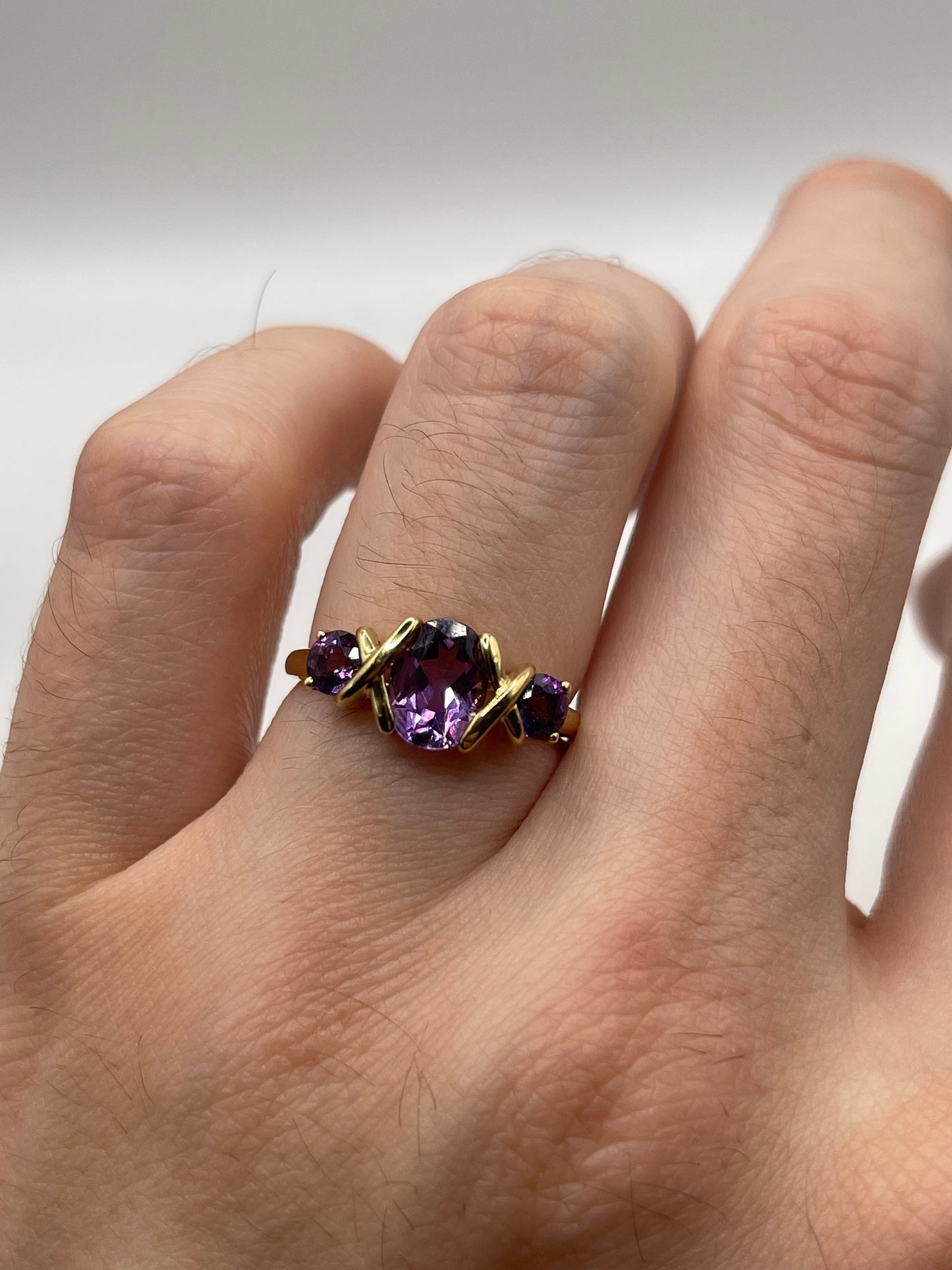 9ct gold amethyst ring
