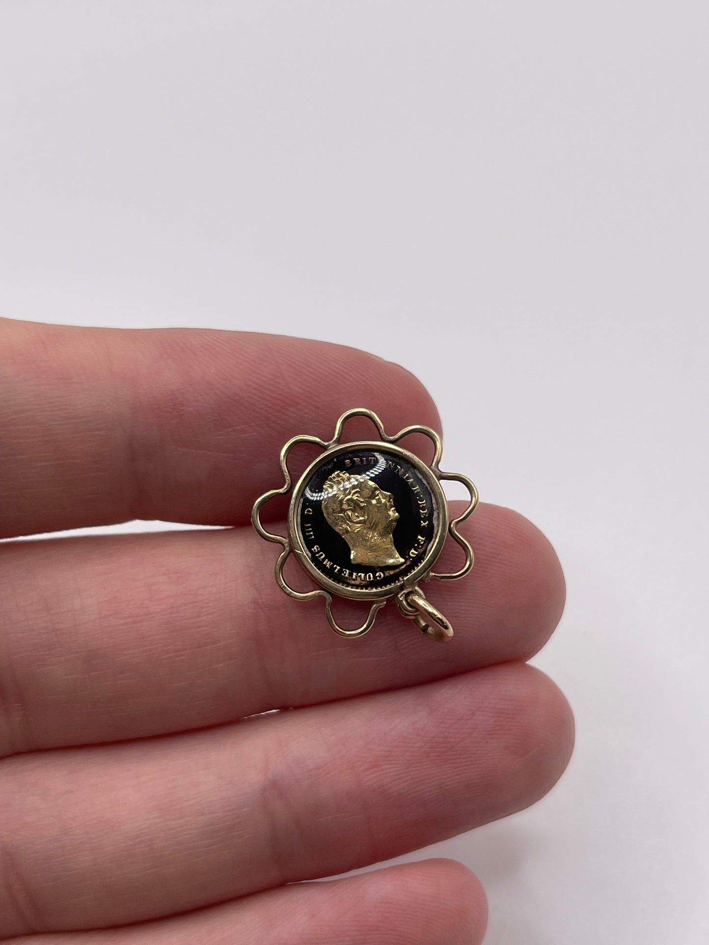 9ct gold & silver 1 1/2 penny pendant