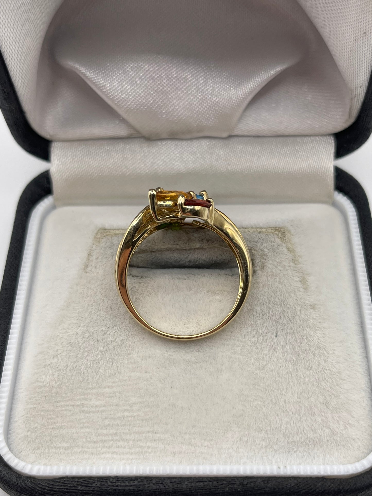 9ct gold multi gemstone ring