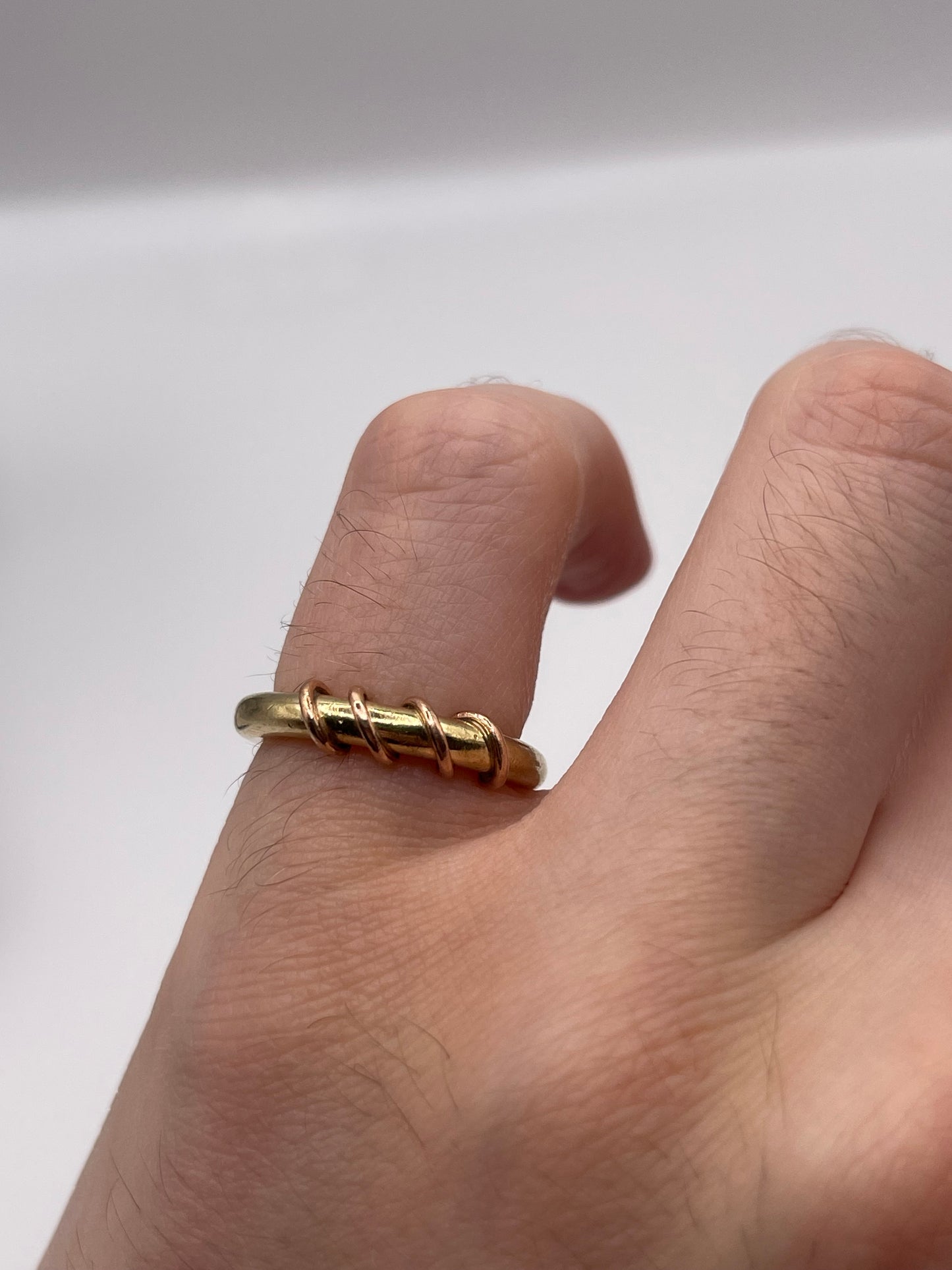 9ct gold two tone band