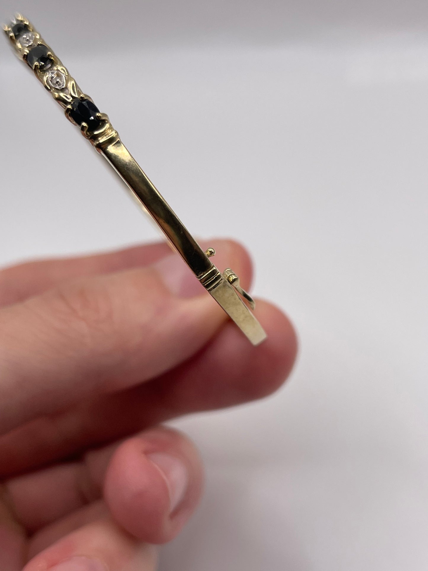 9ct gold sapphire and diamond bangle