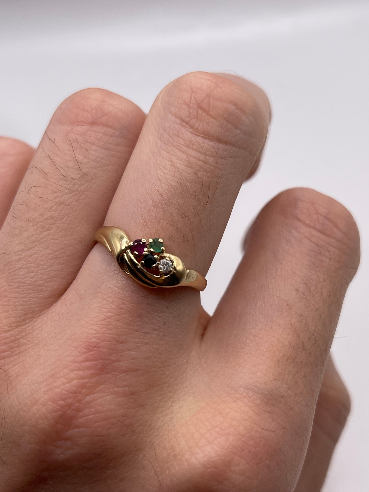 9ct gold multi gemstone ring