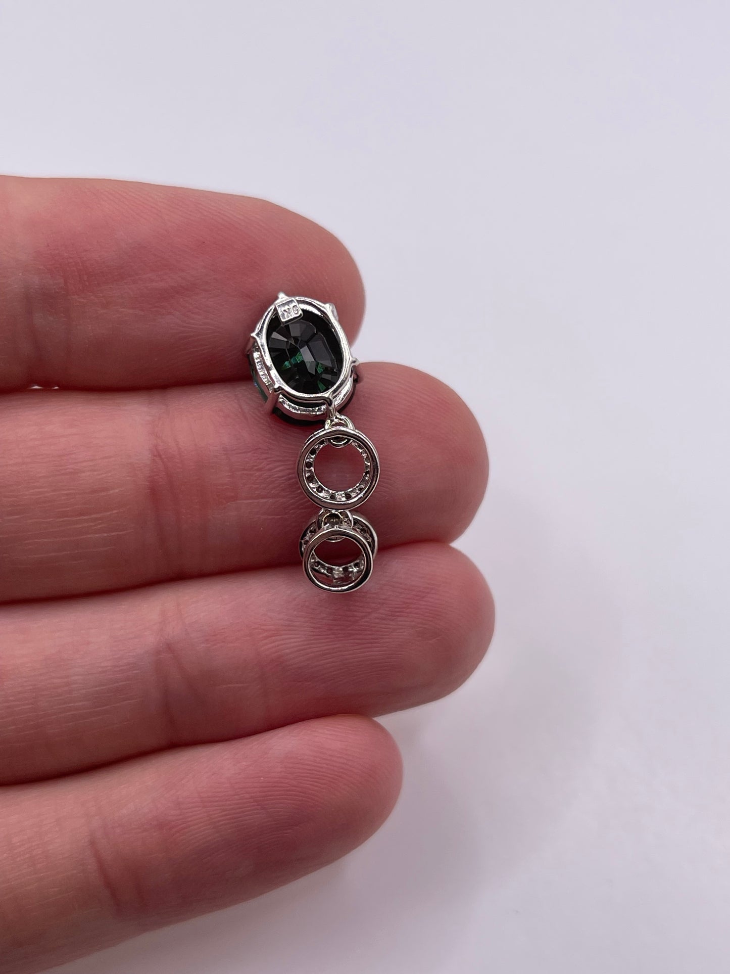 9ct gold tourmaline and diamond pendant