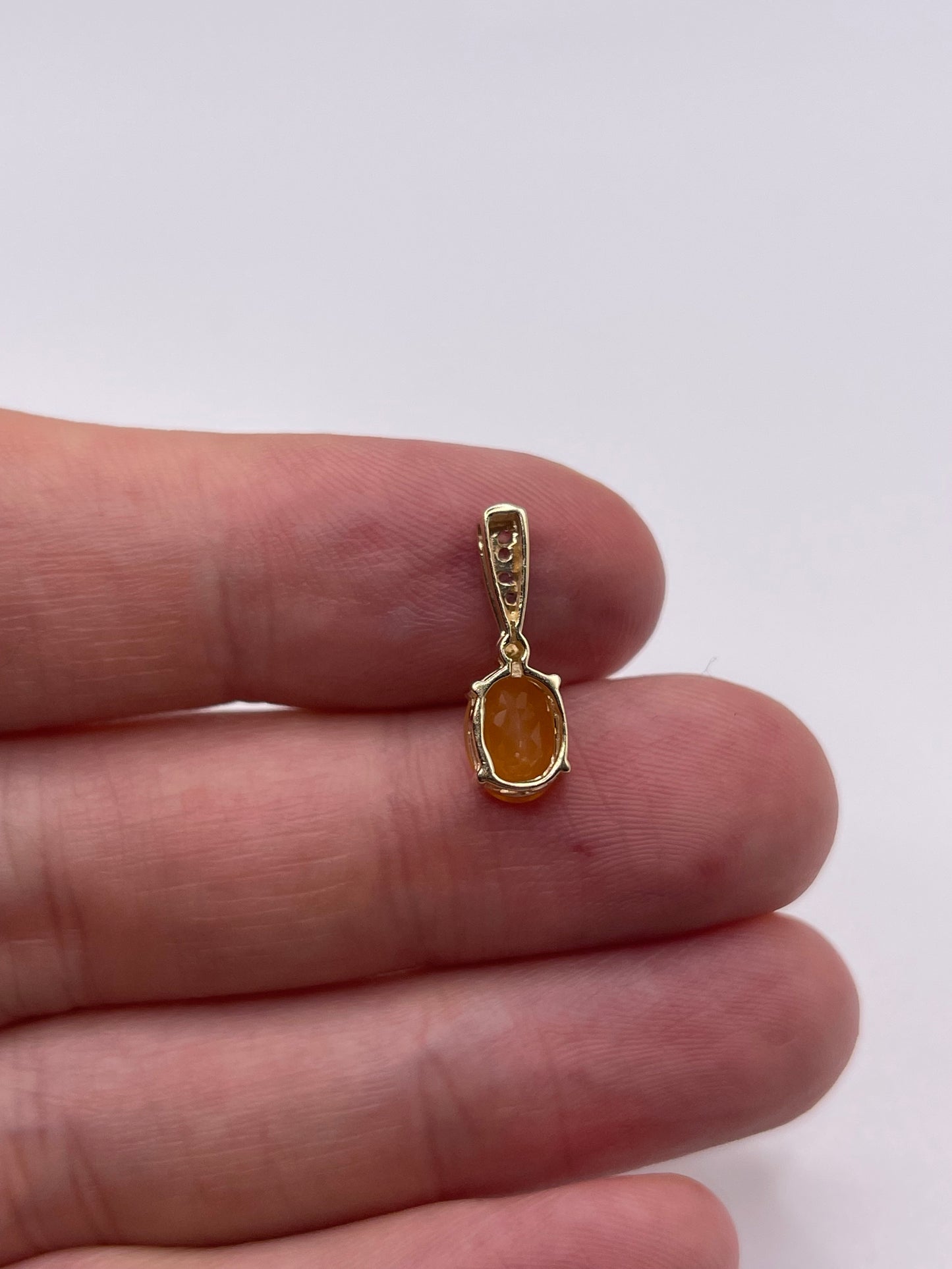9ct gold opal and zircon pendant