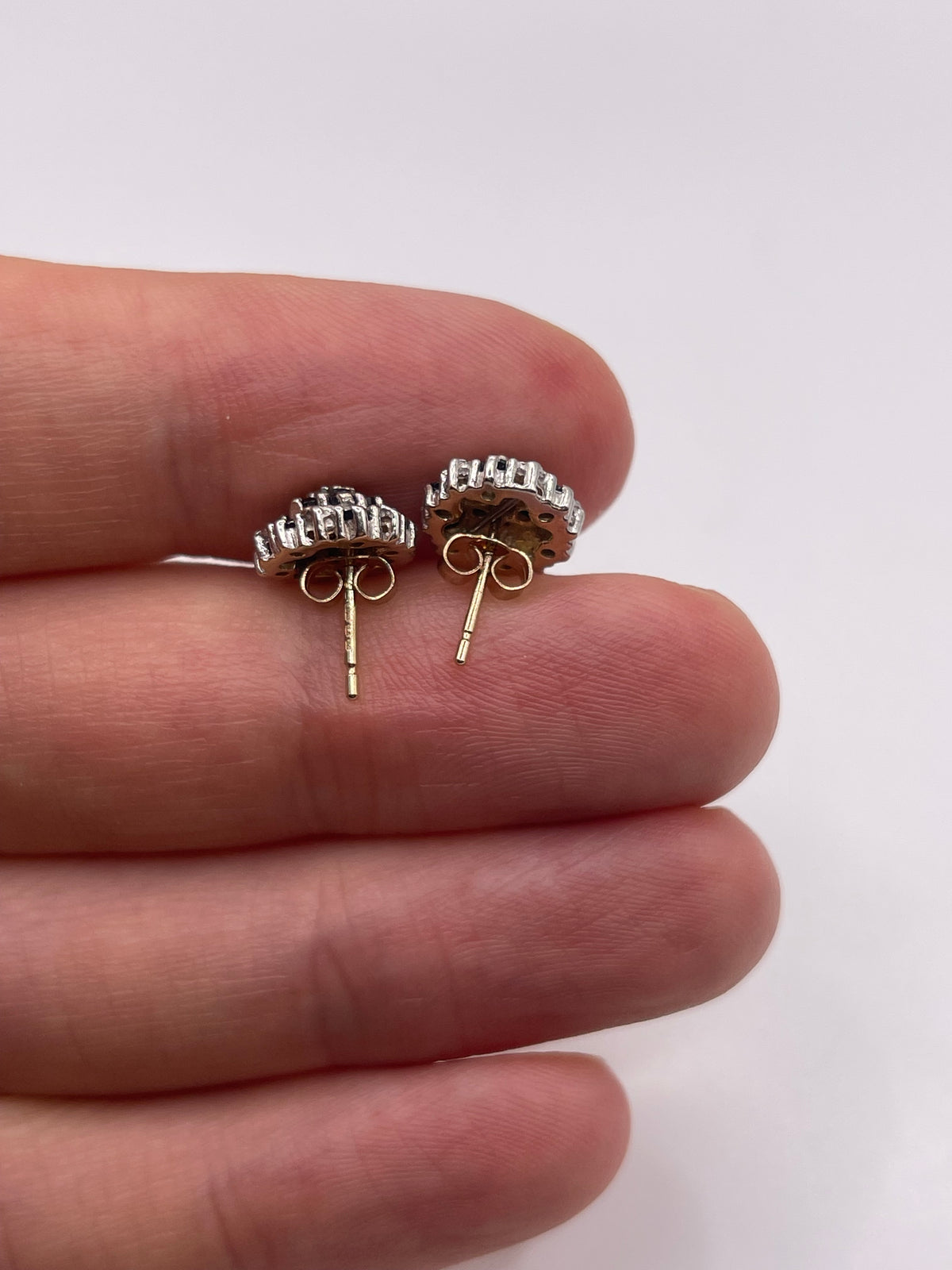 9ct gold sapphire and diamond earrings