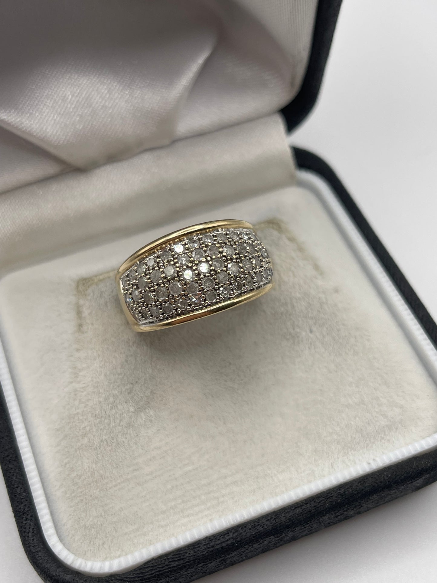 9ct gold 1ct diamond cluster ring