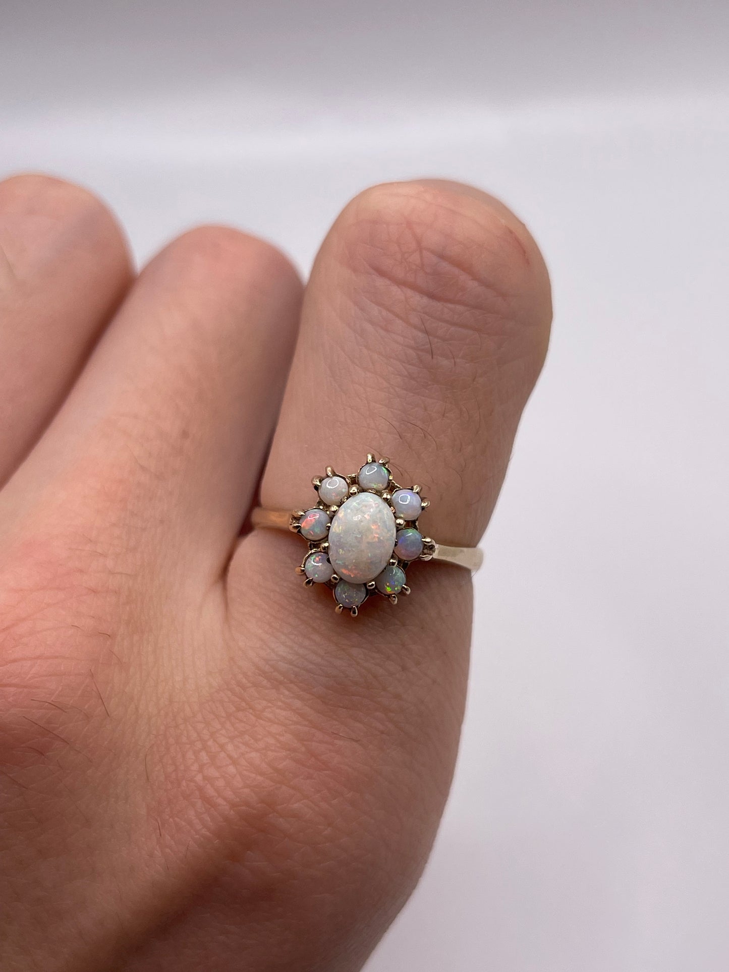 9ct gold opal cluster ring