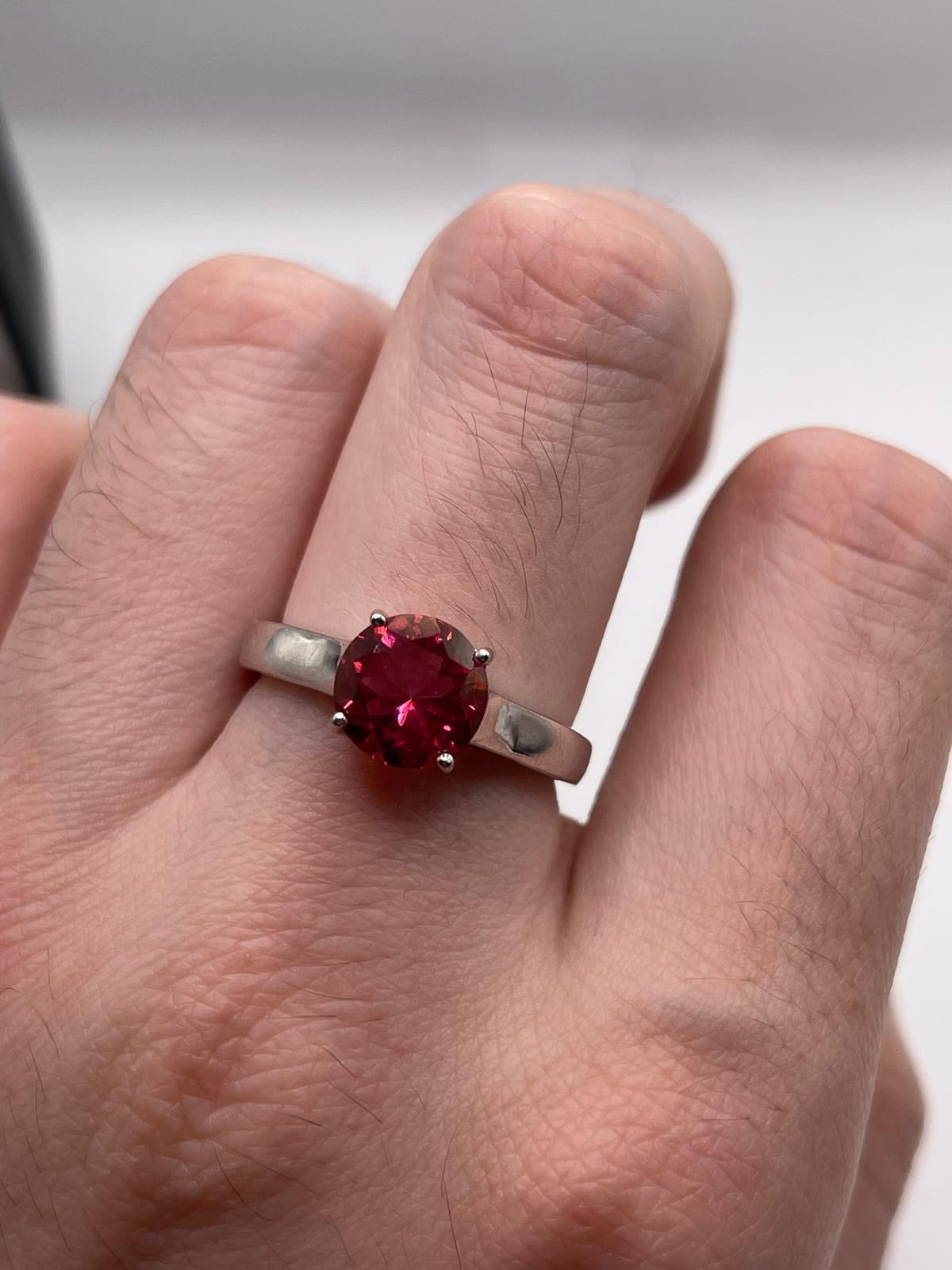 Silver gemstone ring