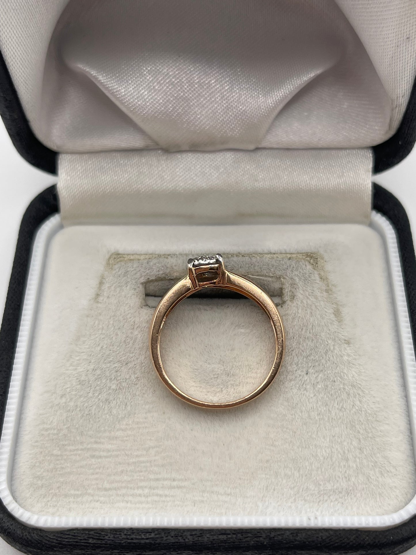 9ct rose gold diamond cluster ring