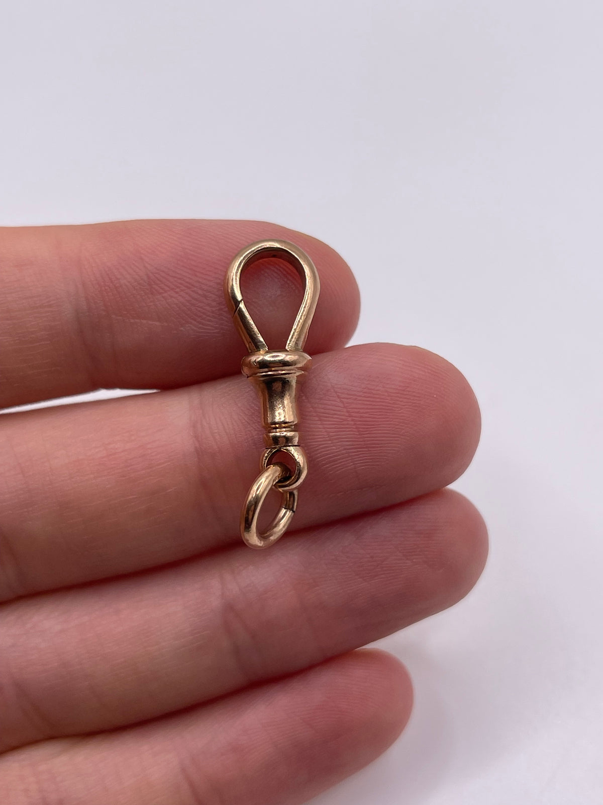 9ct rose gold dog clip 1