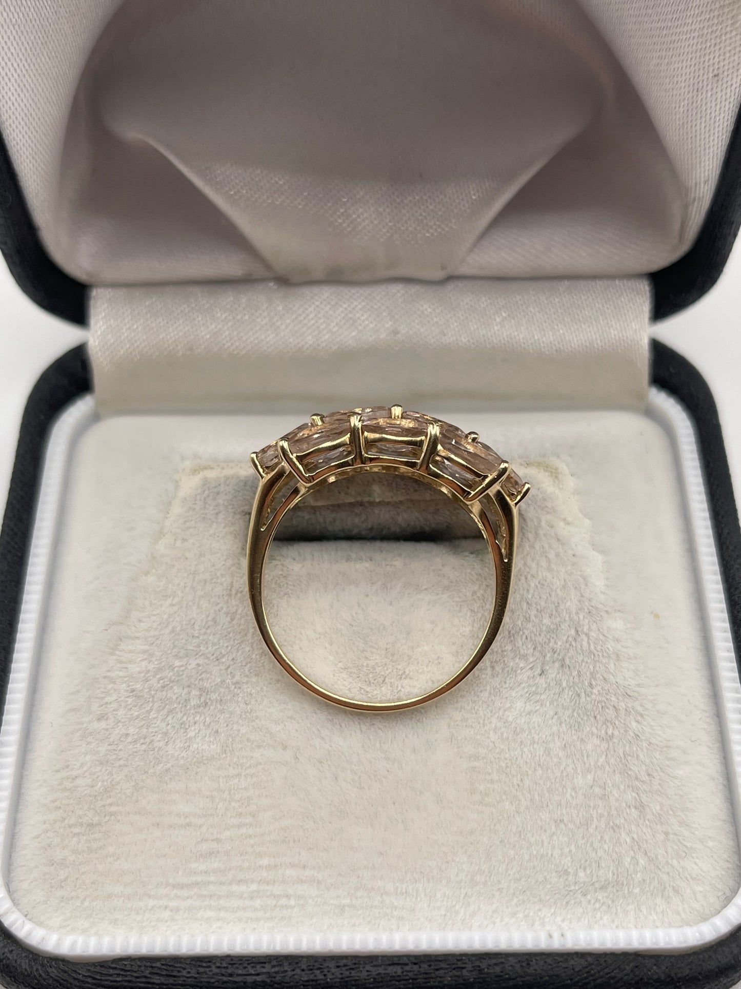 9ct gold morganite cluster ring