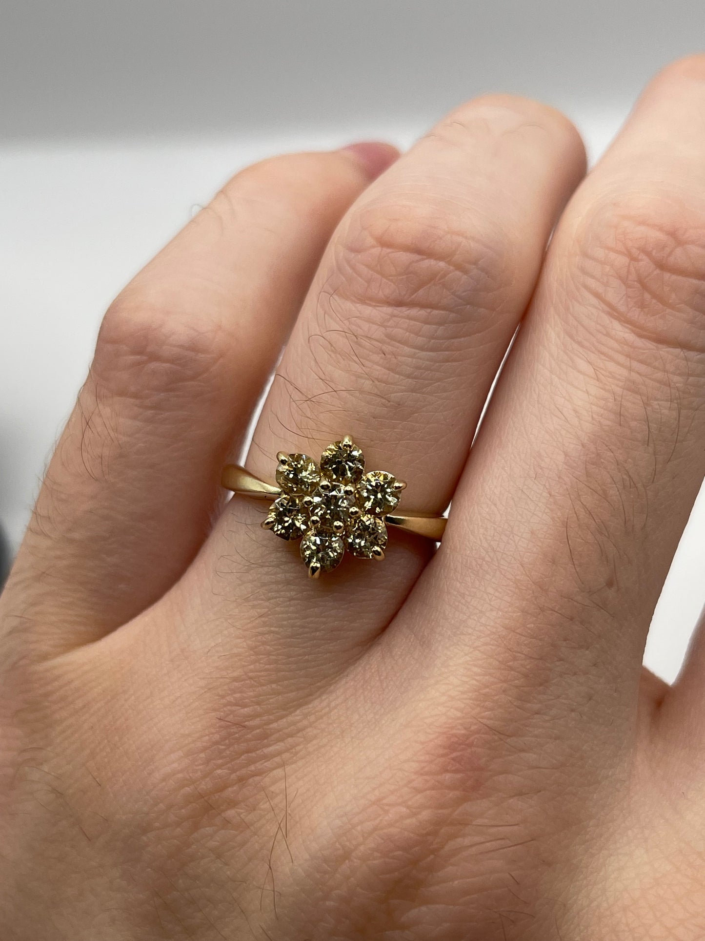 9ct gold quartz cluster ring