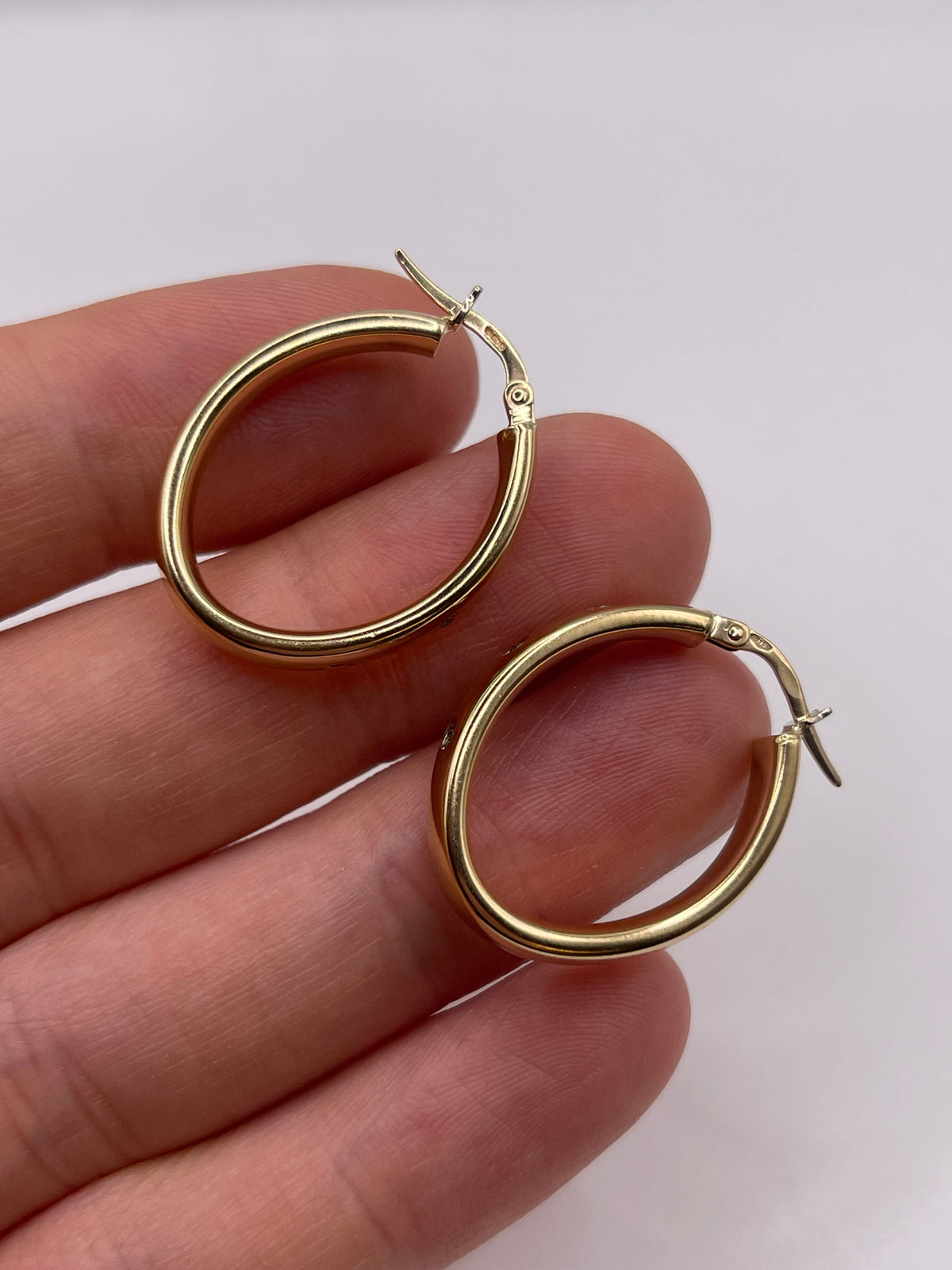 9ct gold cz Creole earrings
