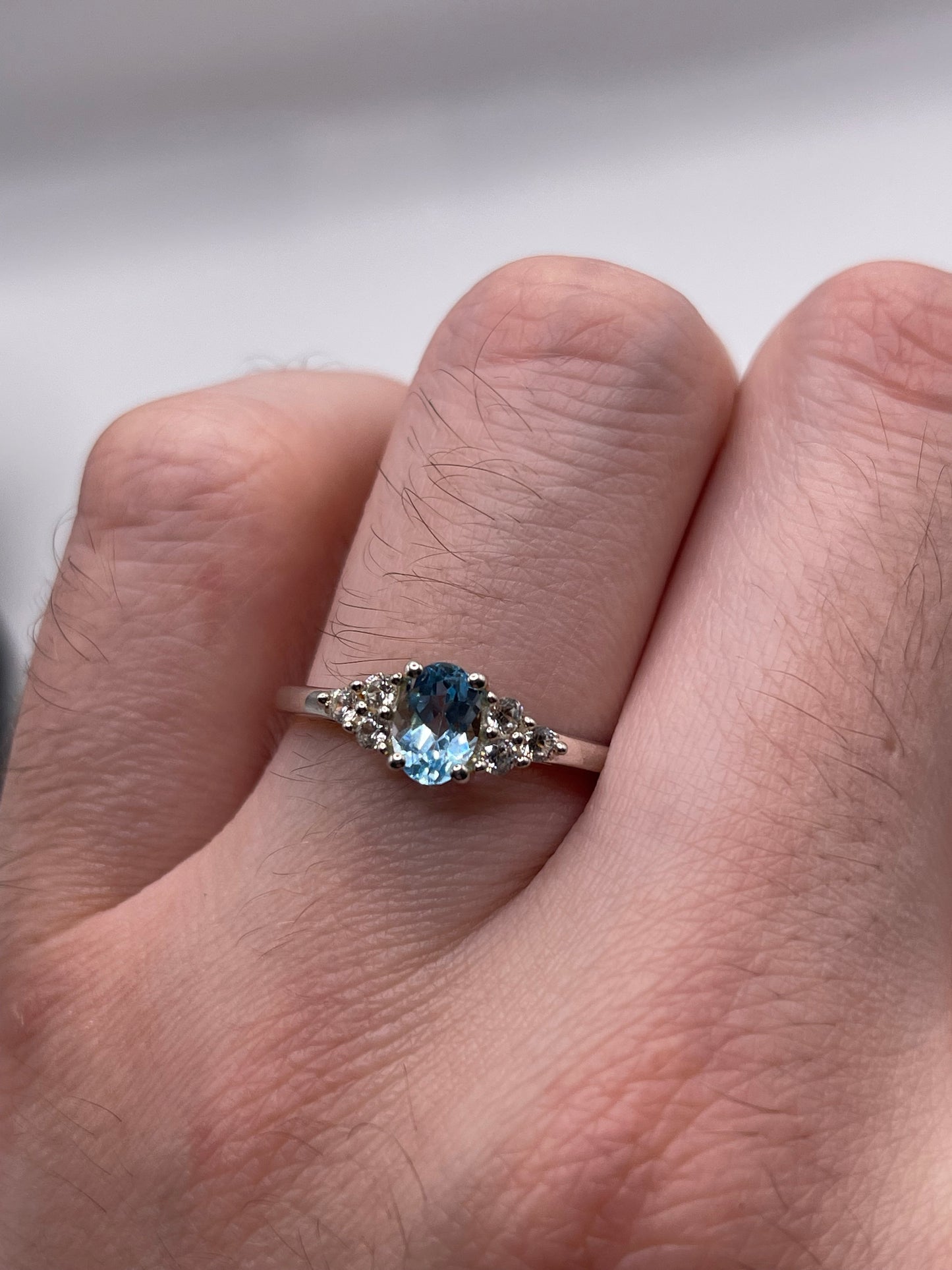 Silver topaz ring