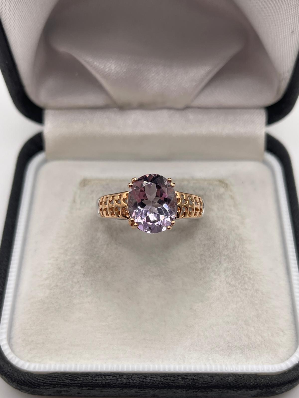 Silver amerhyst ring