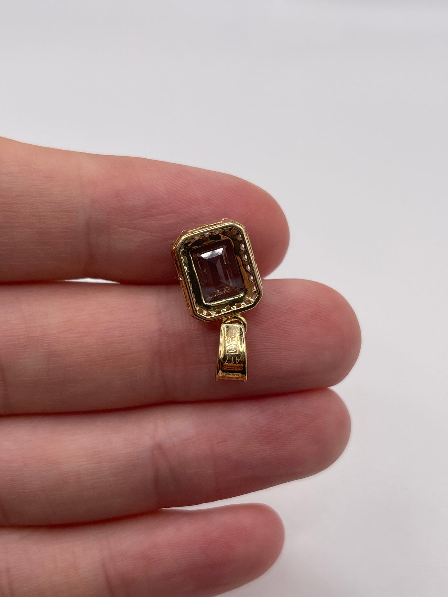 9ct gold topaz and zircon pendant