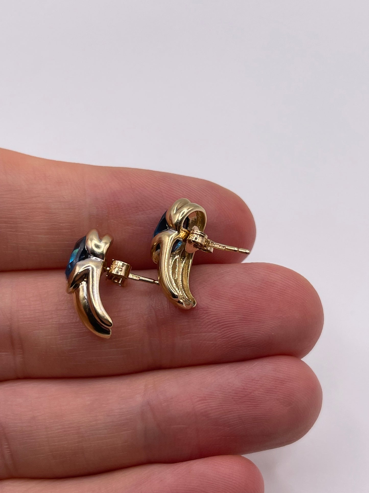 9ct two tone gold topaz earrings