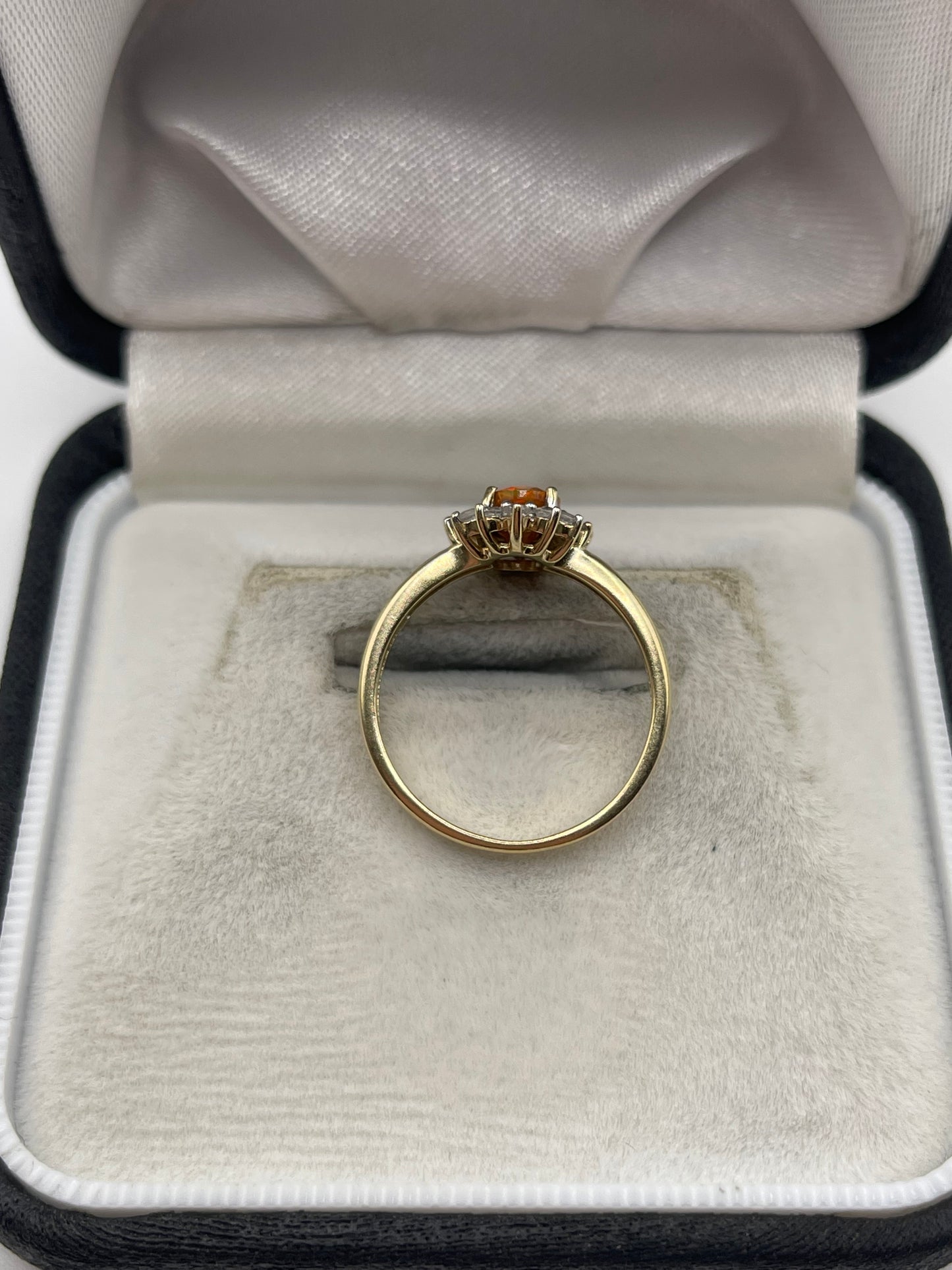 9ct gold opal and zircon ring