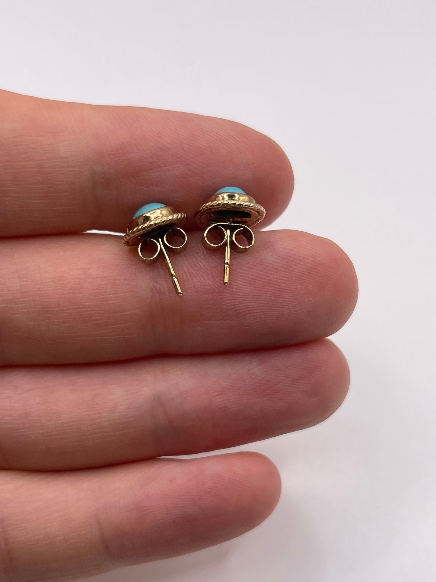 9ct gold turquoise earrings