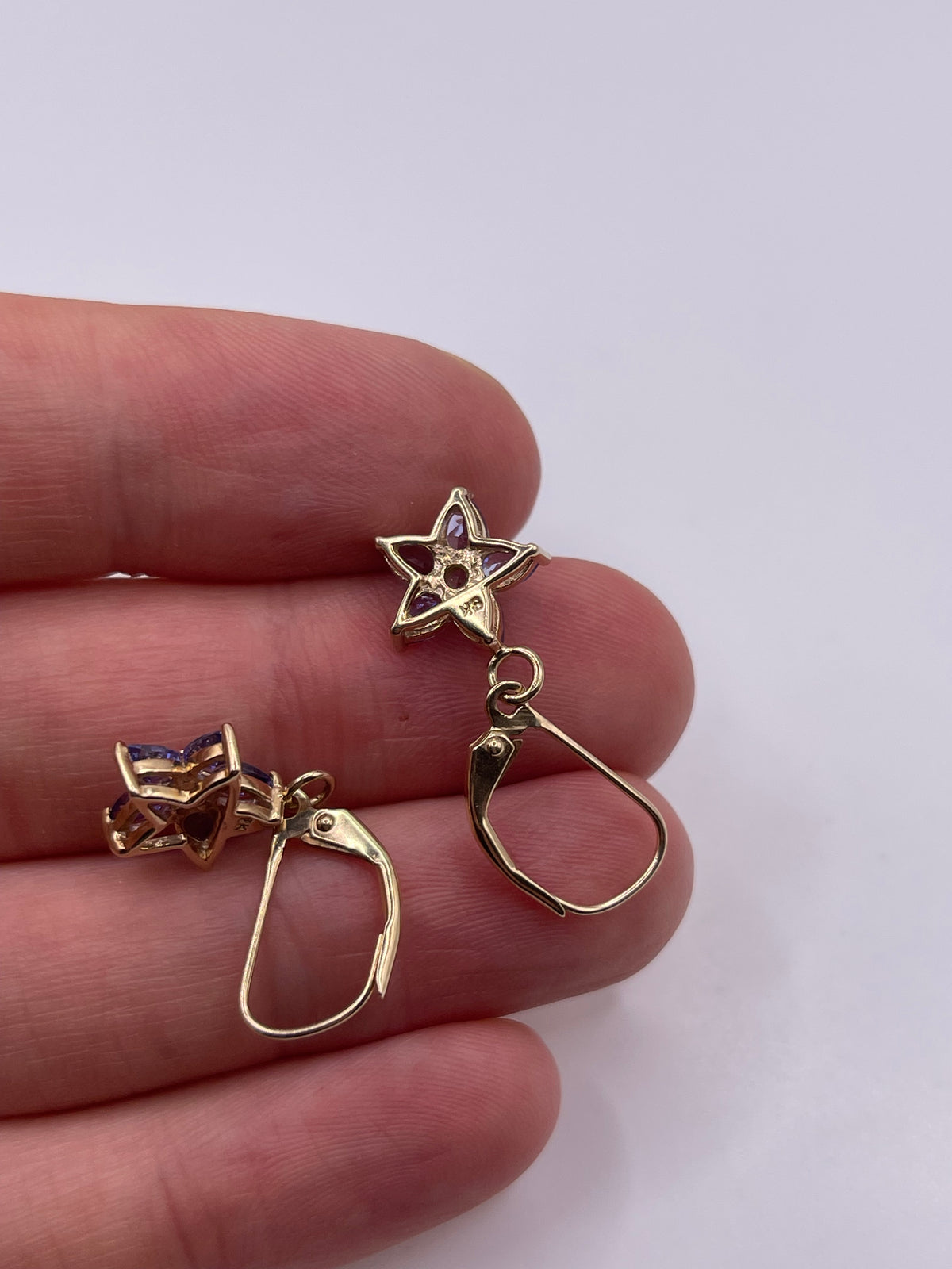 9ct gold tanzanite earrings