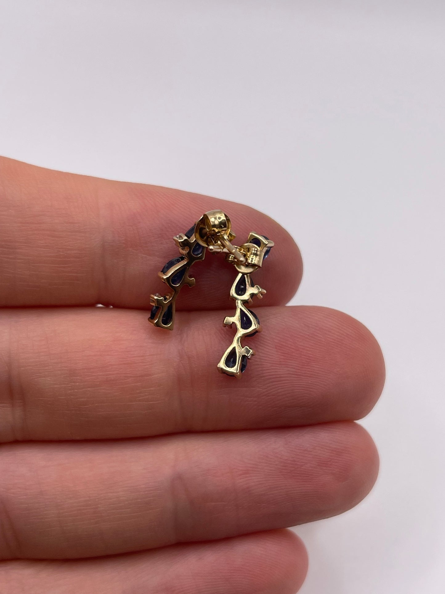 9ct gold sapphire and diamond earrings