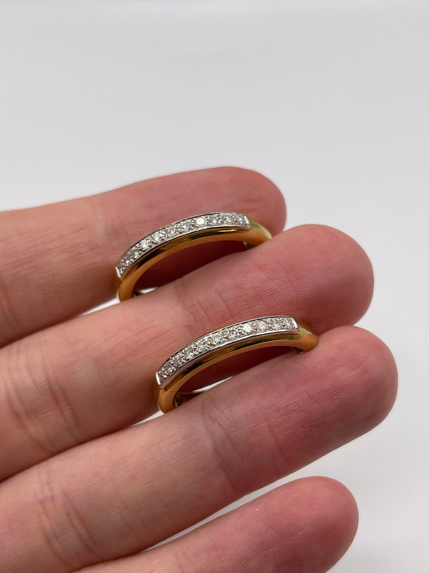 18ct gold diamond hoop earrings