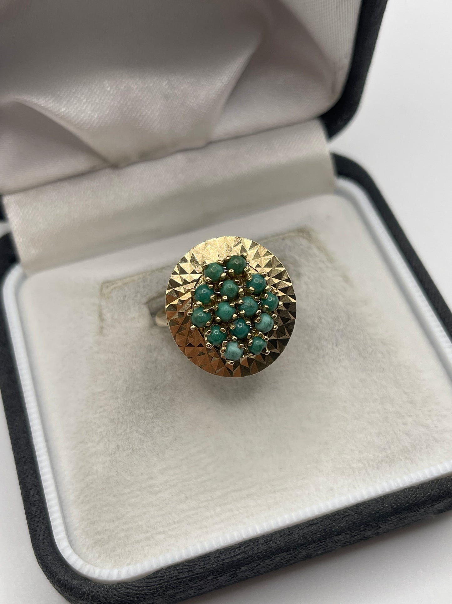 9ct gold turquoise cluster ring