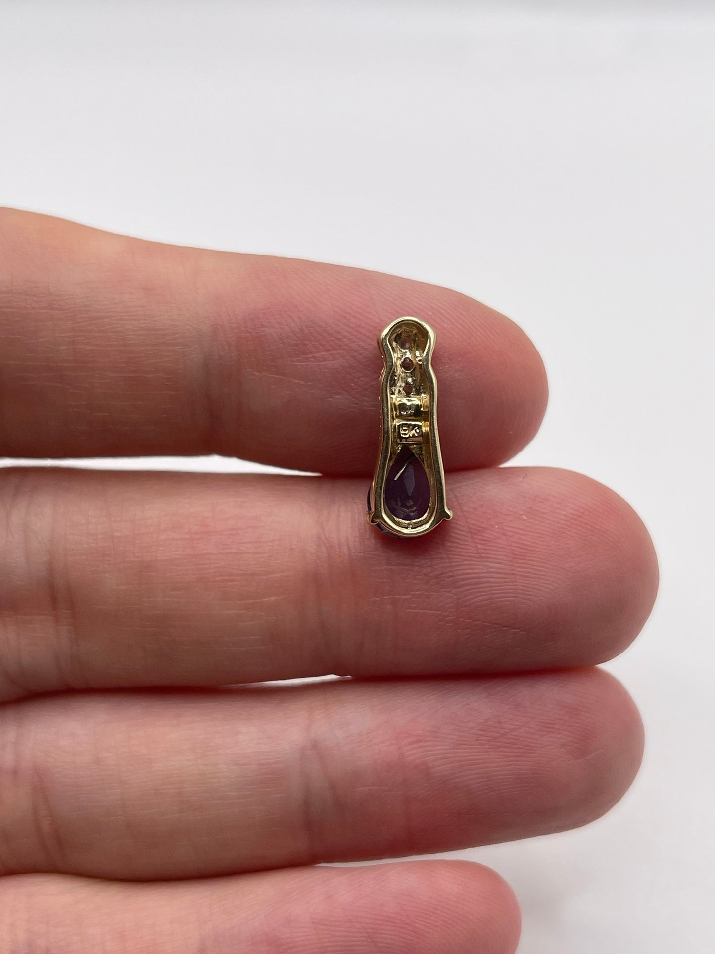 9ct gold iolite and diamond pendant