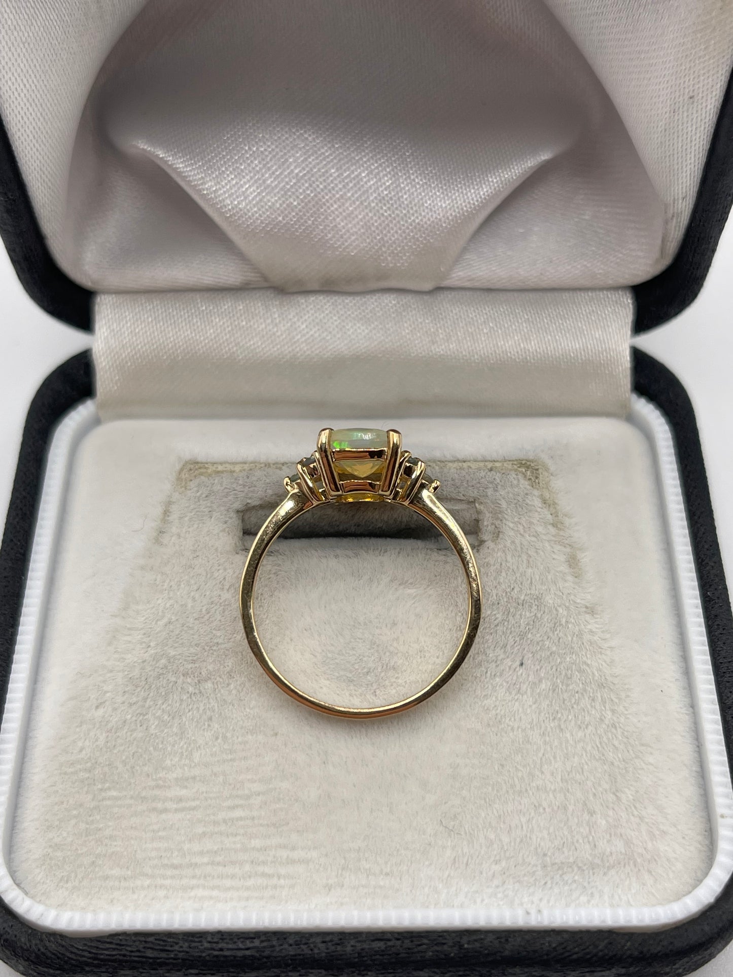 9ct gold opal and alexandrite ring