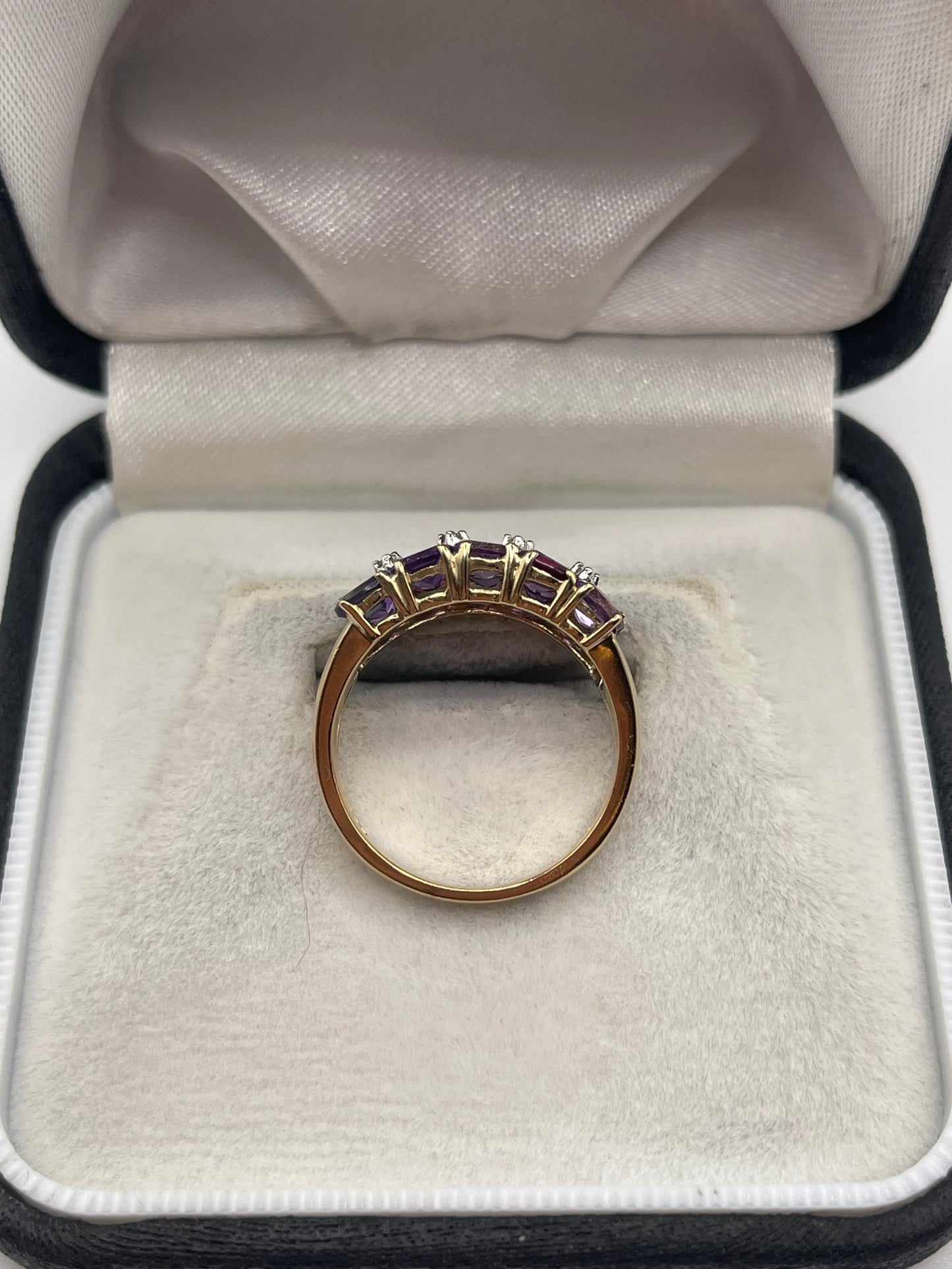 9ct gold multi gemstone and diamond ring