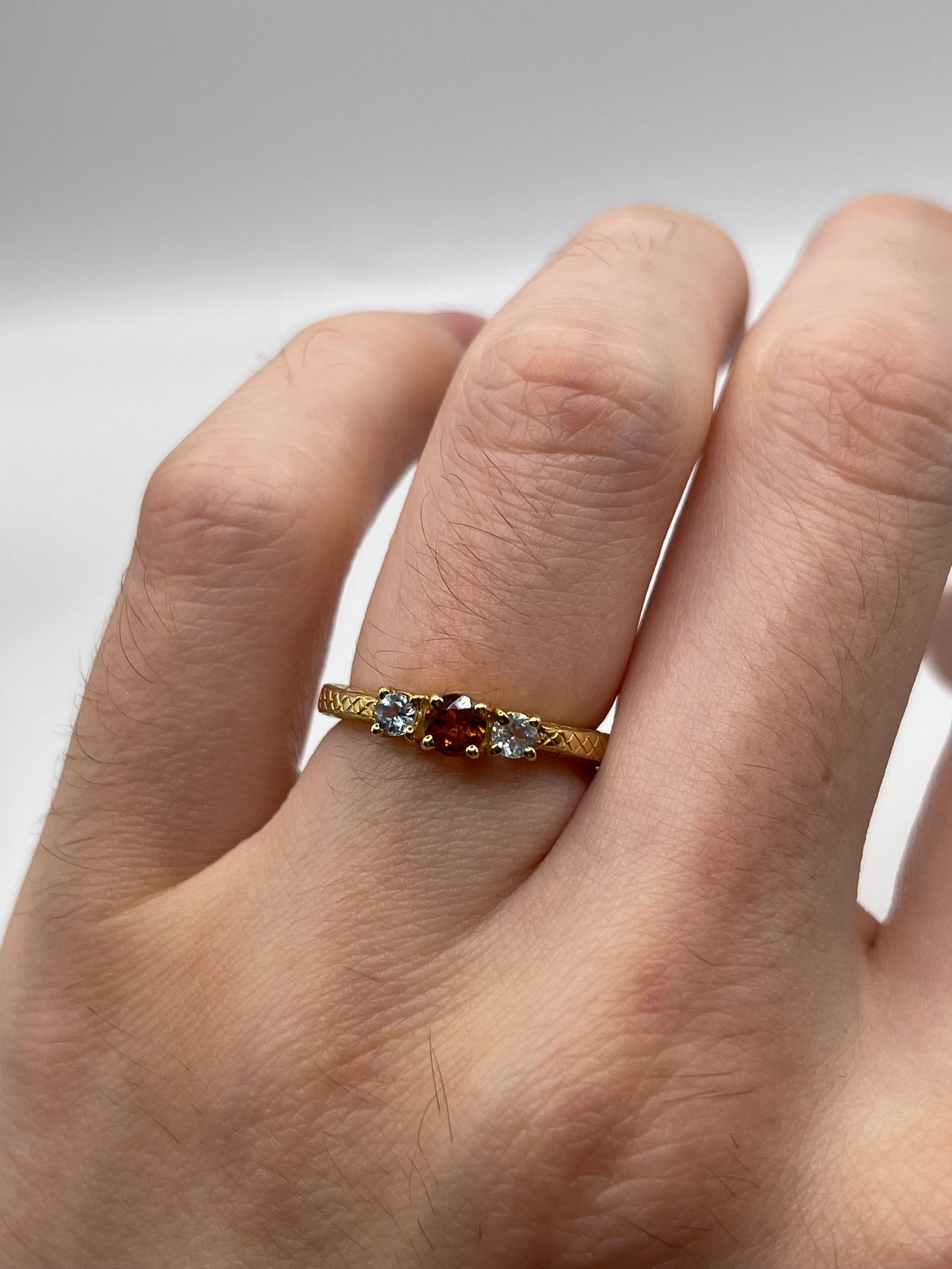 9ct gold citrine and topaz ring