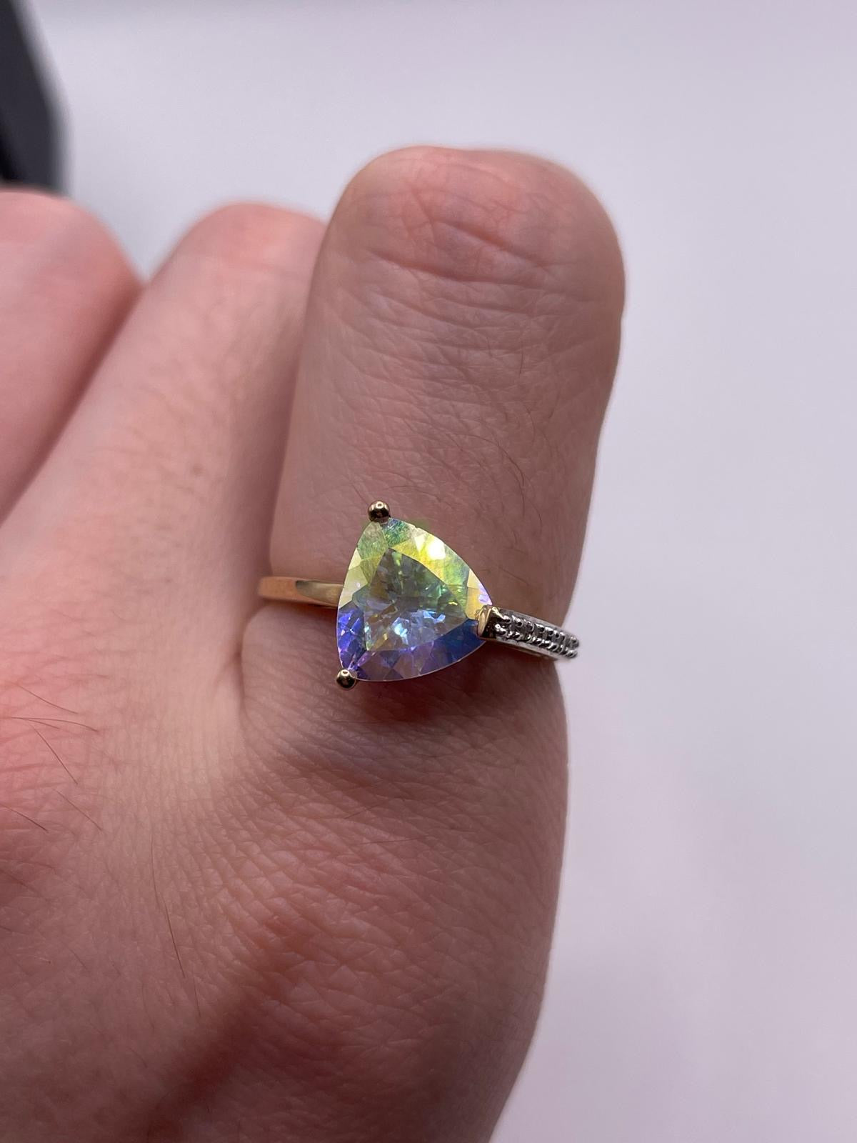 9ct gold topaz and zircon ring