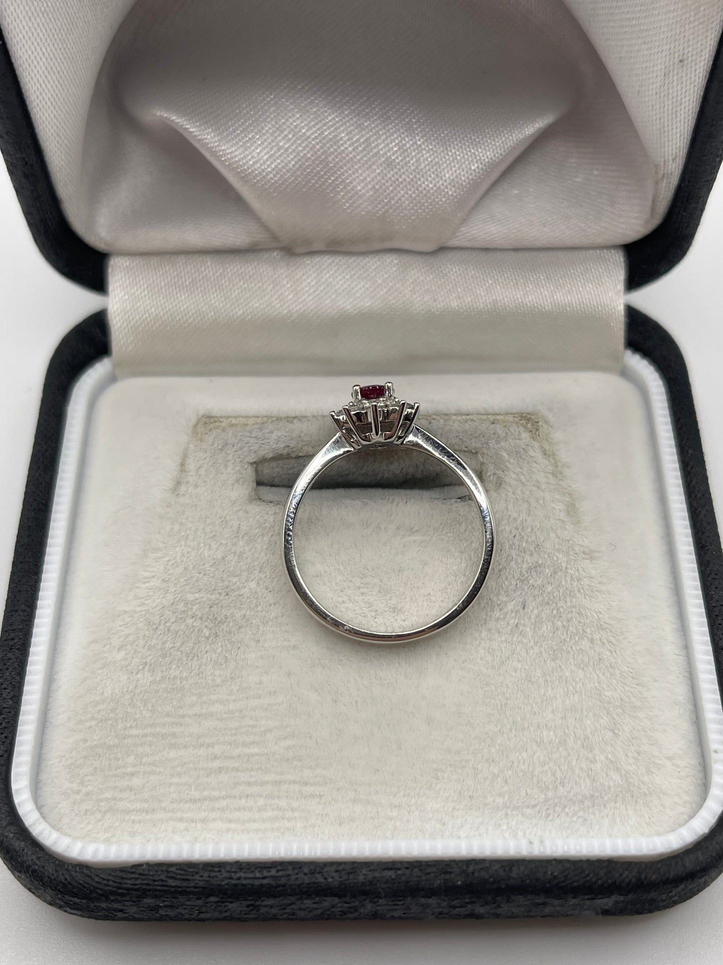 18ct white gold ruby and diamond ring