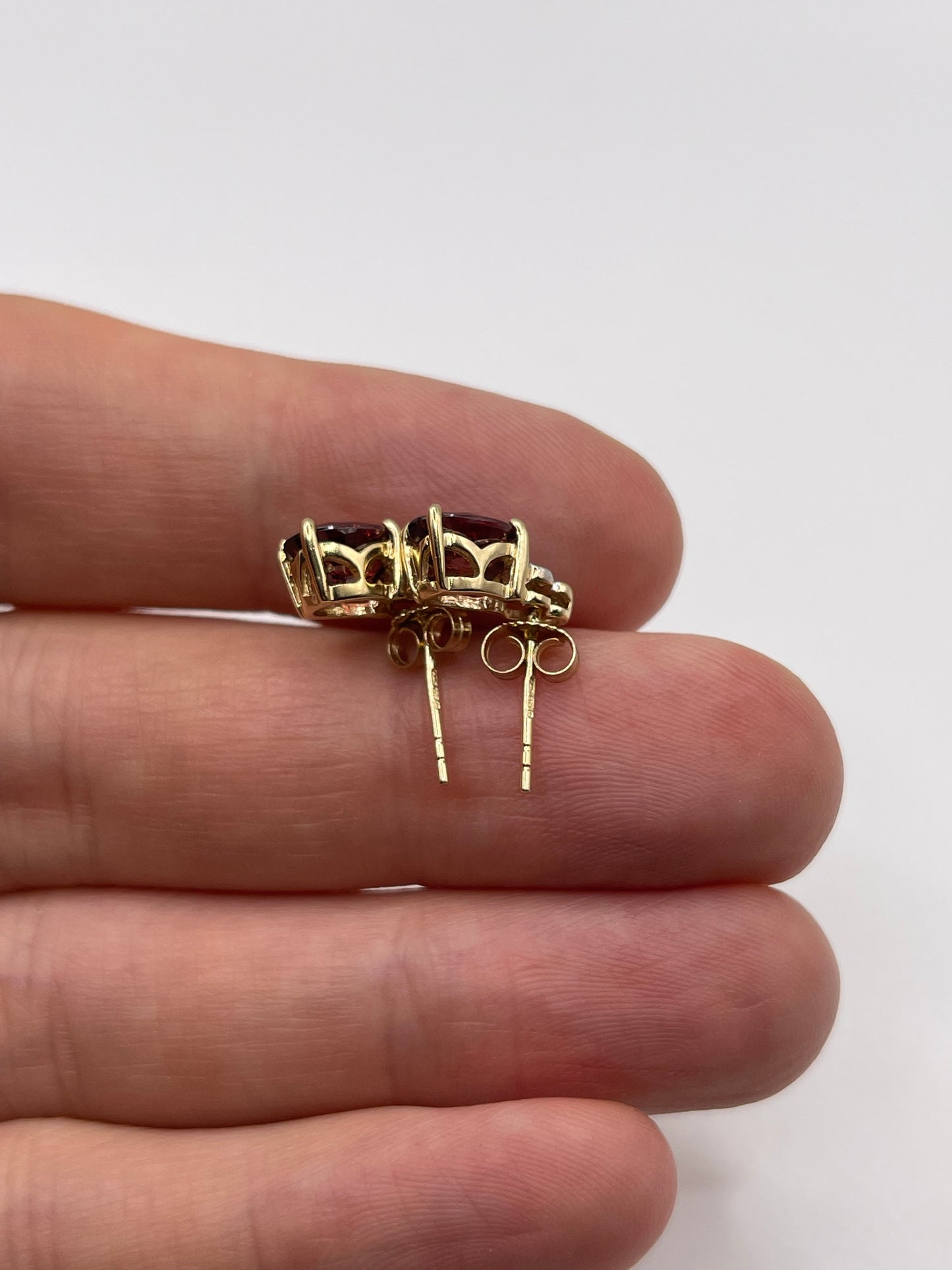 9ct gold tourmaline and diamond earrings