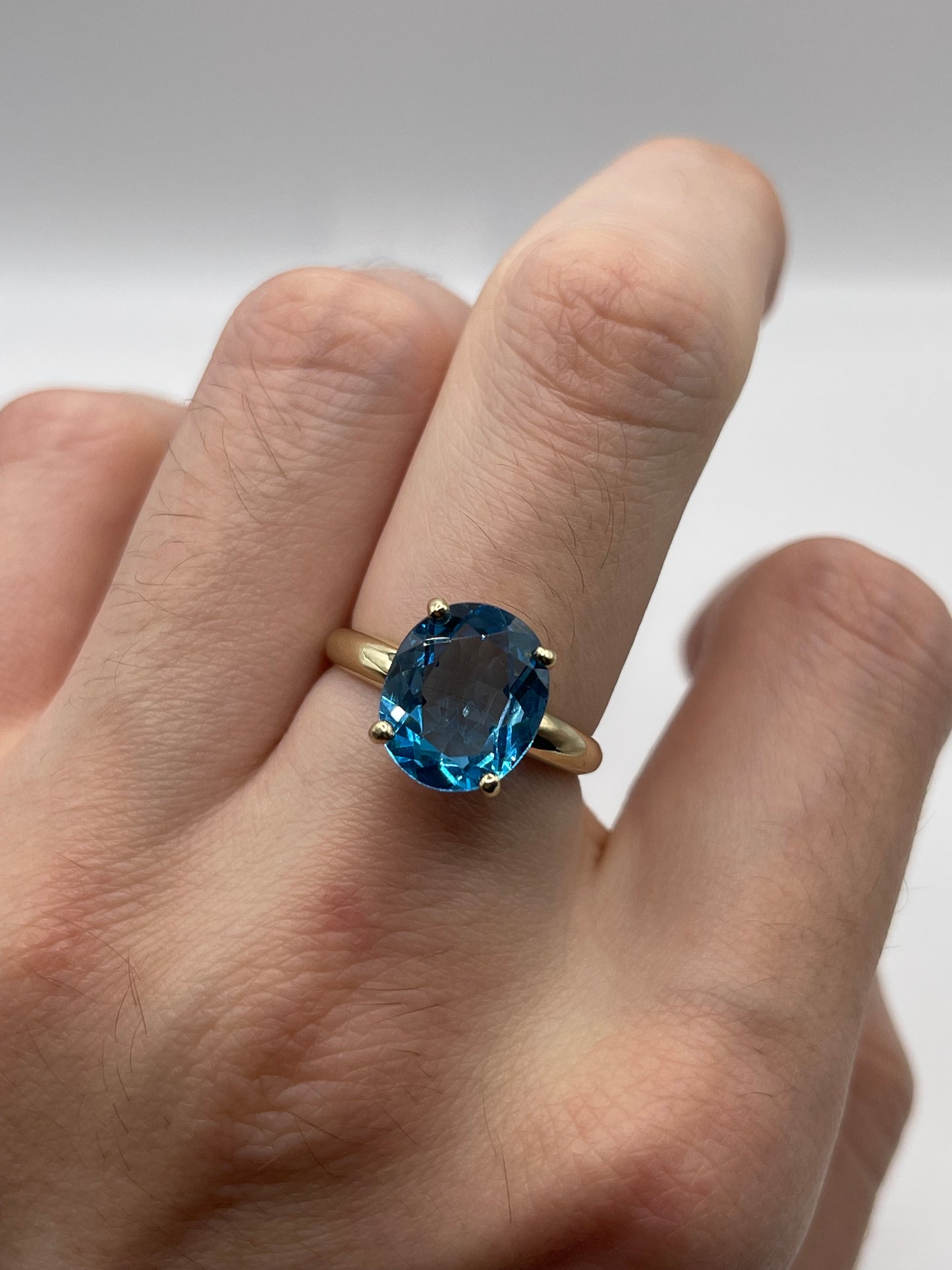 9ct gold blue topaz ring
