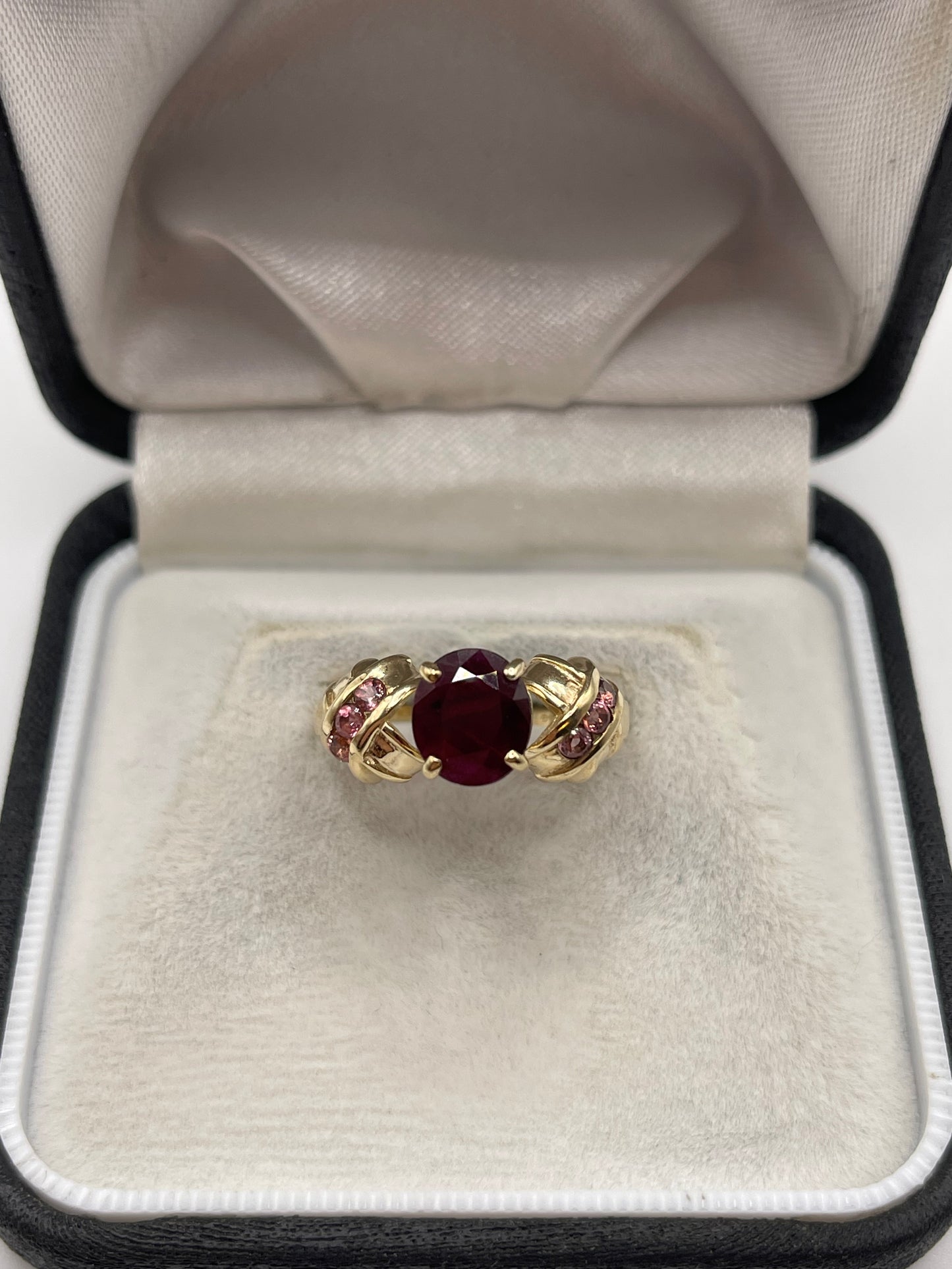 9ct gold ruby and tourmaline ring