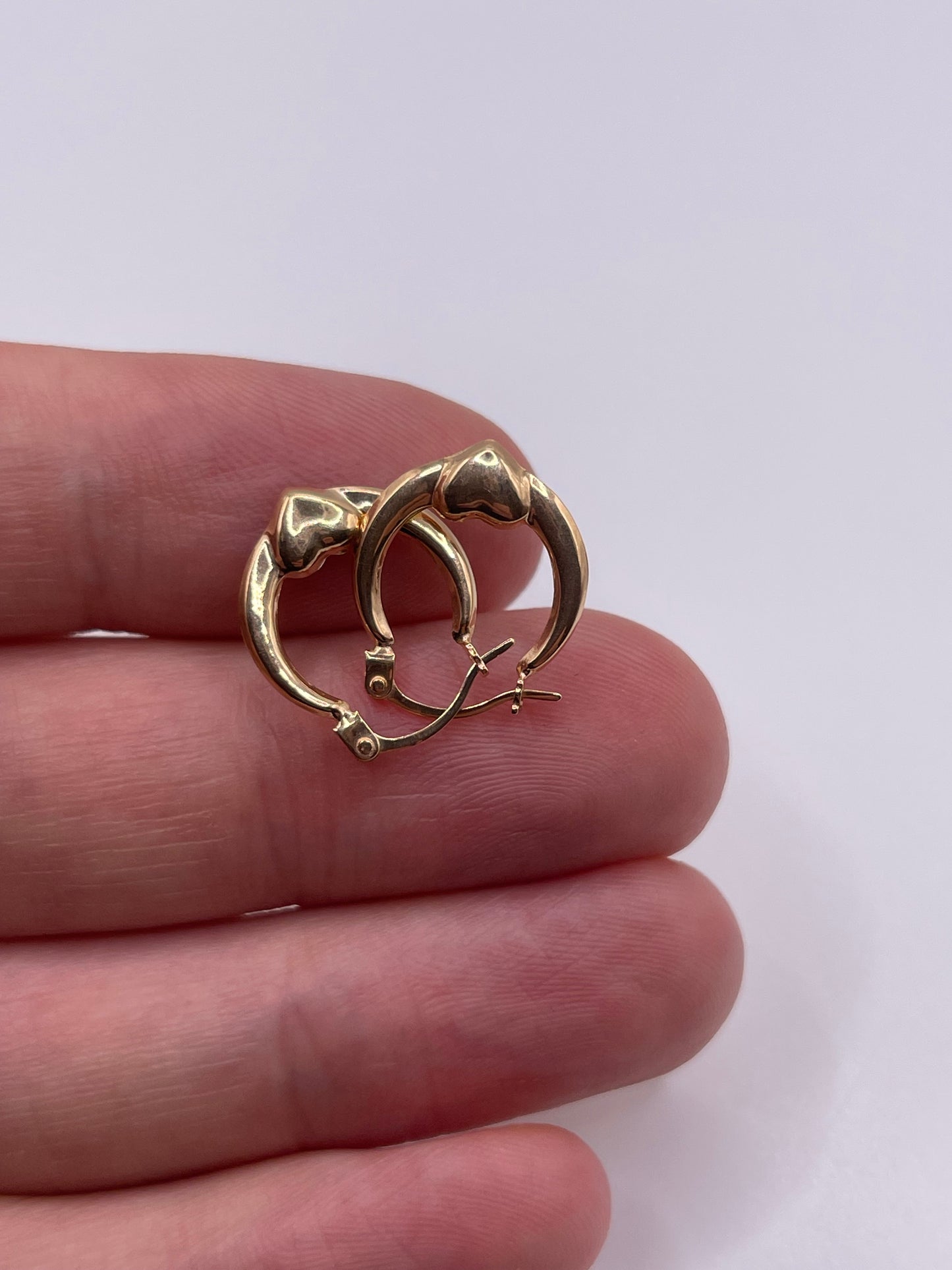 9ct gold heart creole earrings